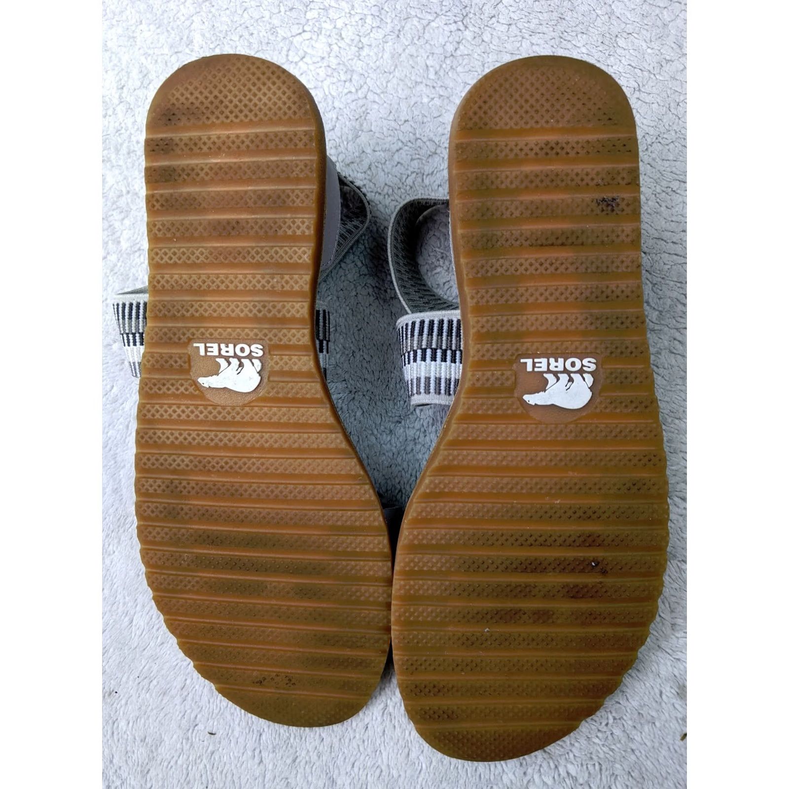 SOREL Sorel Sandals Women 6 37 Ella Dove Grey Leather Stripe Stretch Ankle LL5359-081 Size US 6 / IT 36 - 5 Thumbnail