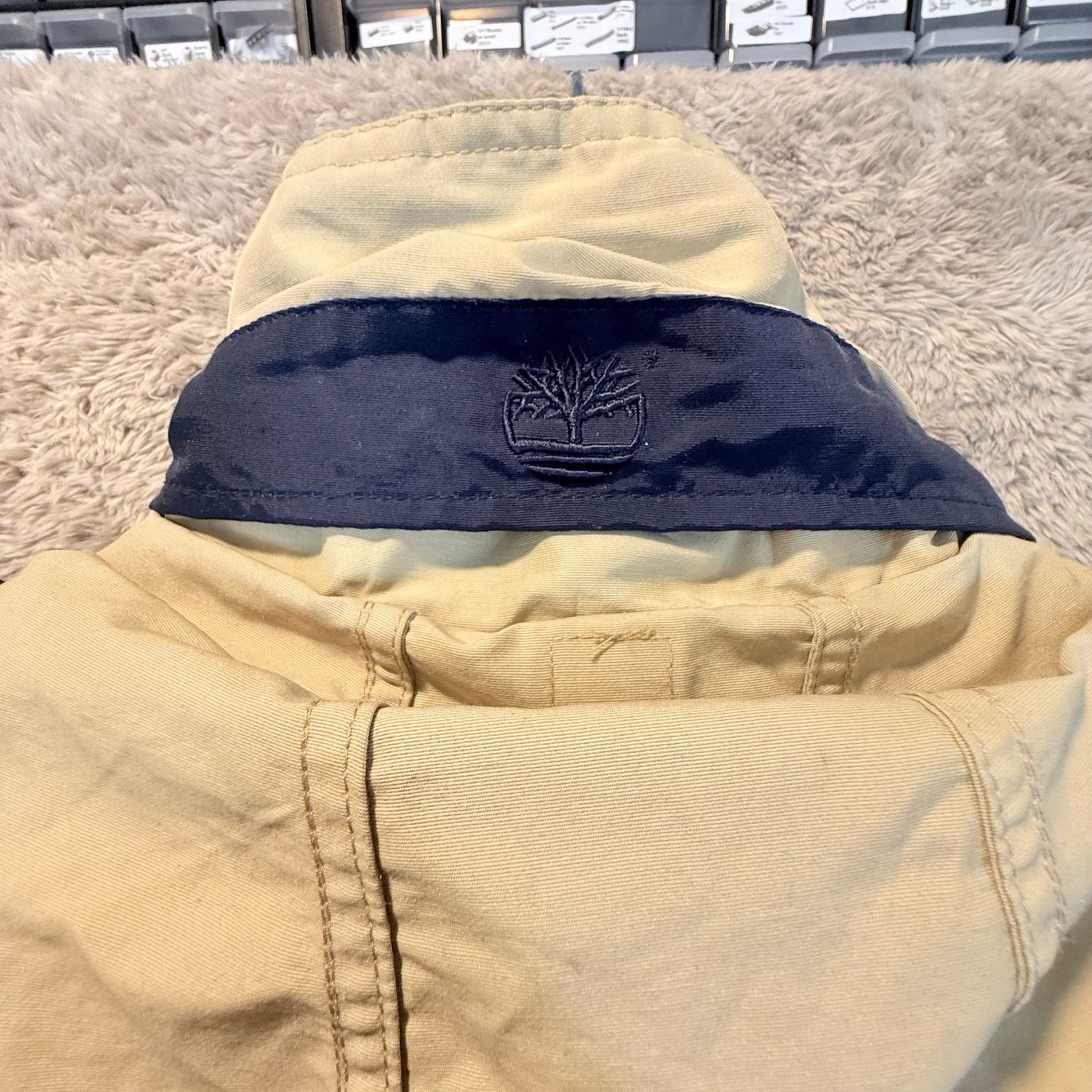 Timberland Vintage Timberland Rain Coat Jacket Parka M Hood Tan Blue Size US M / EU 48-50 / 2 - 6 Thumbnail