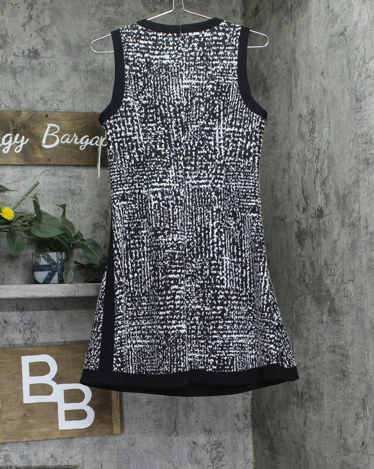 DKNY Nwt Dkny Flare Sleeveless Cocktail Dress Black / White 10p Size L / US 10 / IT 46 - 2 Thumbnail