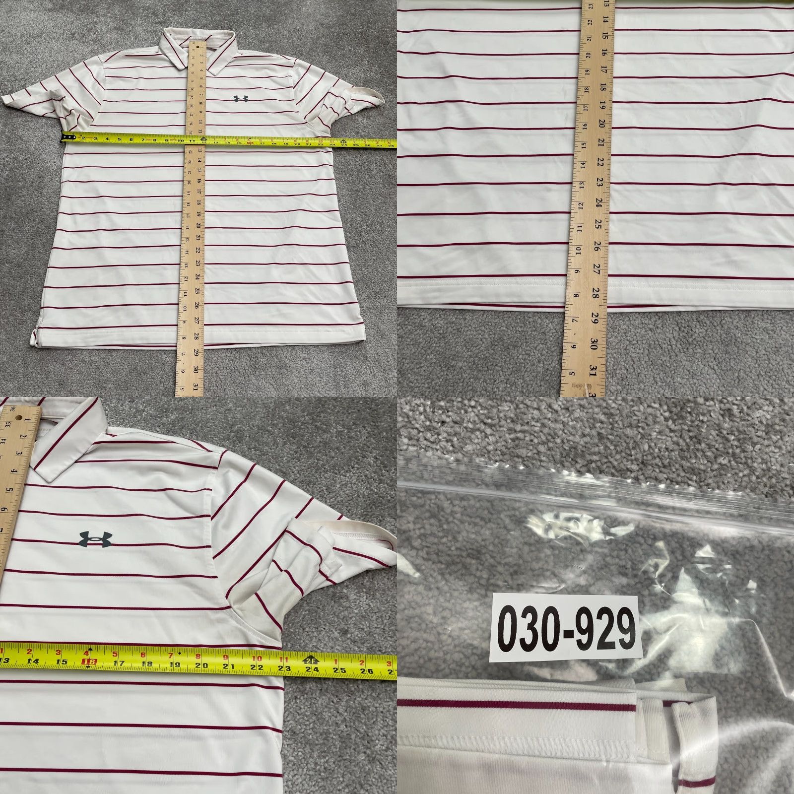 Under Armour Under Armour HeatGear Polo Shirt Mens L White Striped Short Sleeve Golf Activewear Top Size US L / EU 52-54 / 3 - 9 Thumbnail