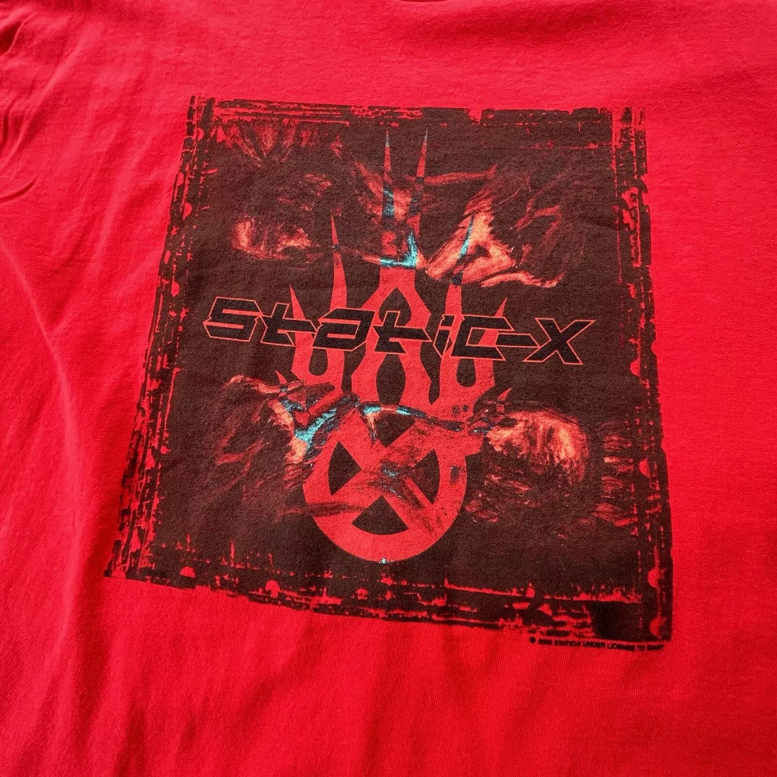 Vintage Vintage 2002 Static-X Red Men's Concert Tour T- Size US XL / EU 56 / 4 - 2 Thumbnail