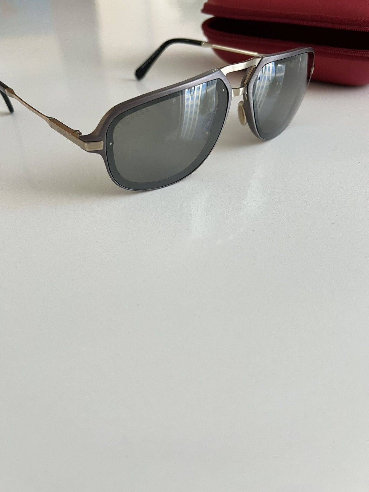 Omega Omega Pilot Sunglasses with Case Size ONE SIZE - 2 Thumbnail