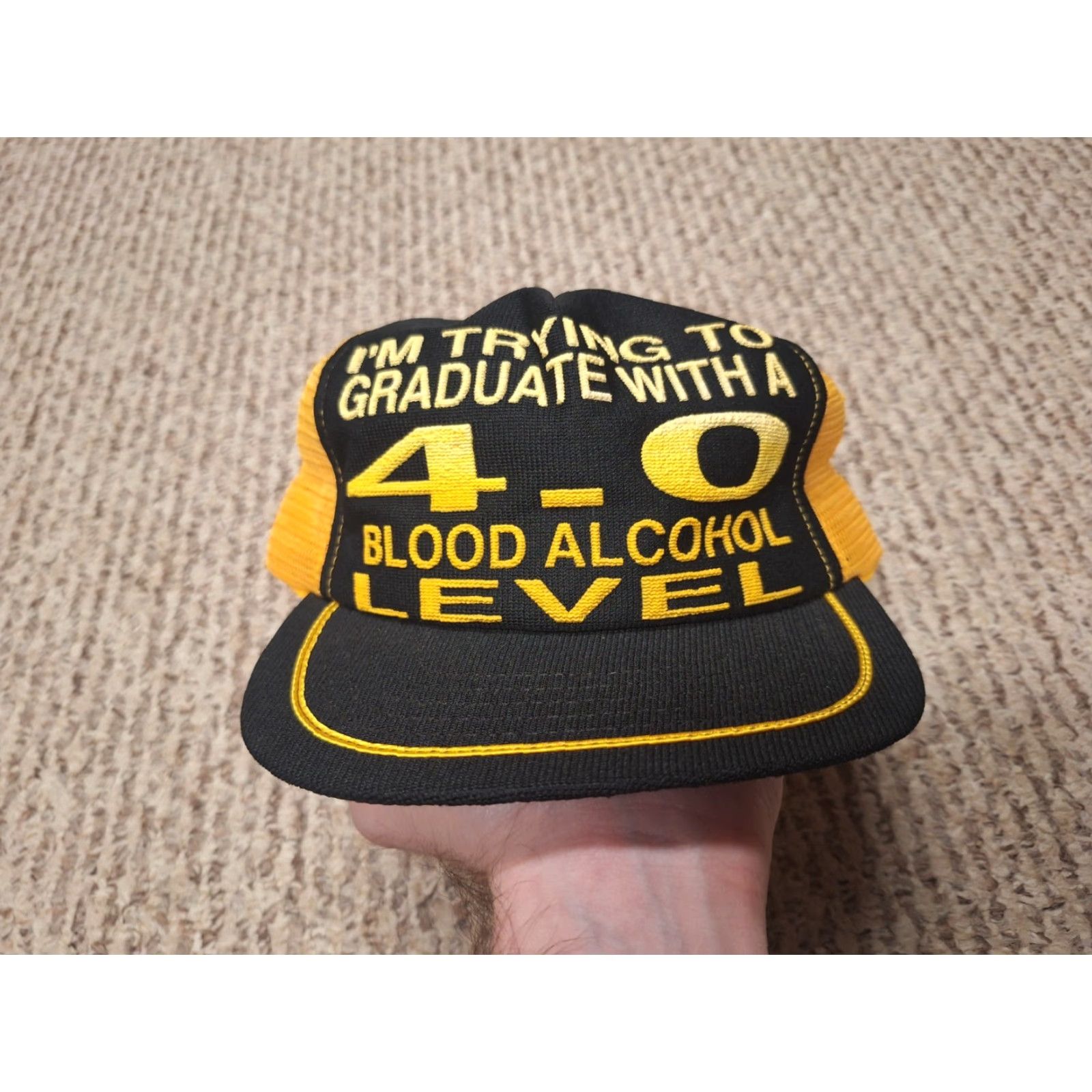 Etro VINTAGE Blood Alcohol Level Trucker Beer Joke Retro Hat Funny Baseball Cap Men Adjustable Black 80s 90s Graduate Theme Discovered Shirts? Size ONE SIZE - 2 Thumbnail