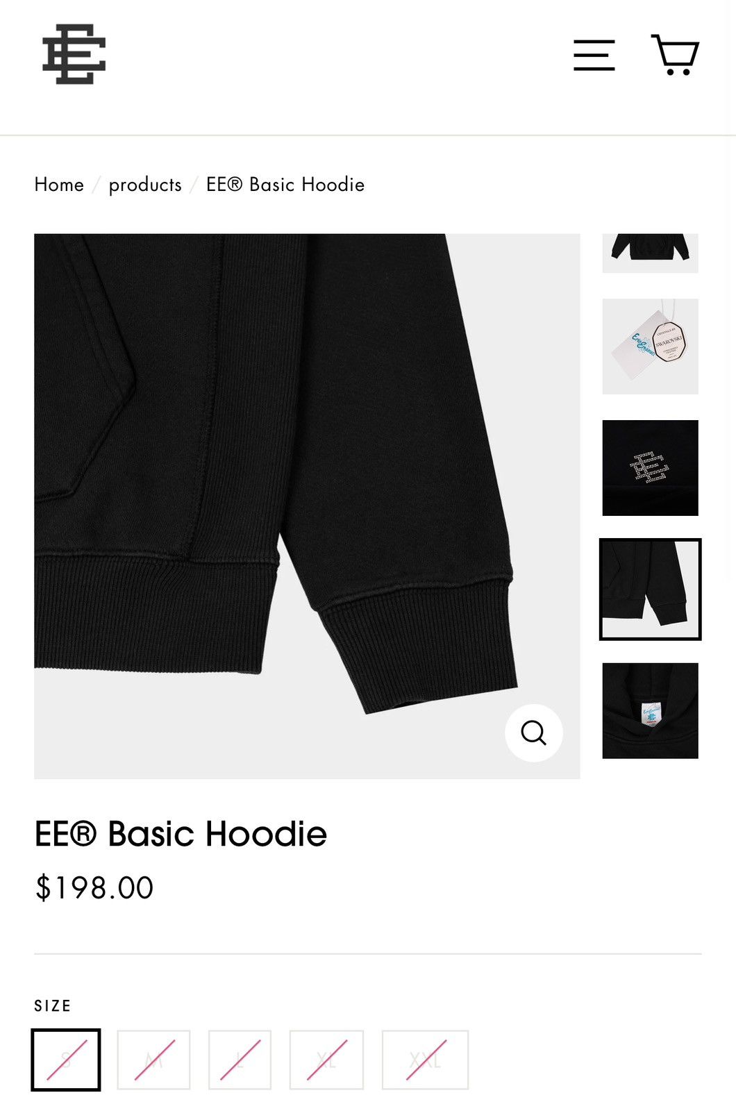 Eric Emanuel × Swarovski NEW Eric Emanuel x Swarovski Basic Hoodie Large Size US L / EU 52-54 / 3 - 11 Thumbnail
