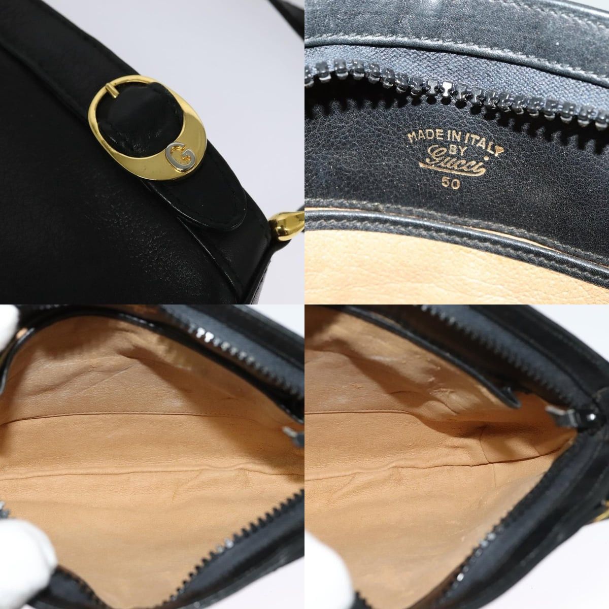 Gucci GUCCI Shoulder Bag Leather Black Gold Size ONE SIZE - 11 Thumbnail