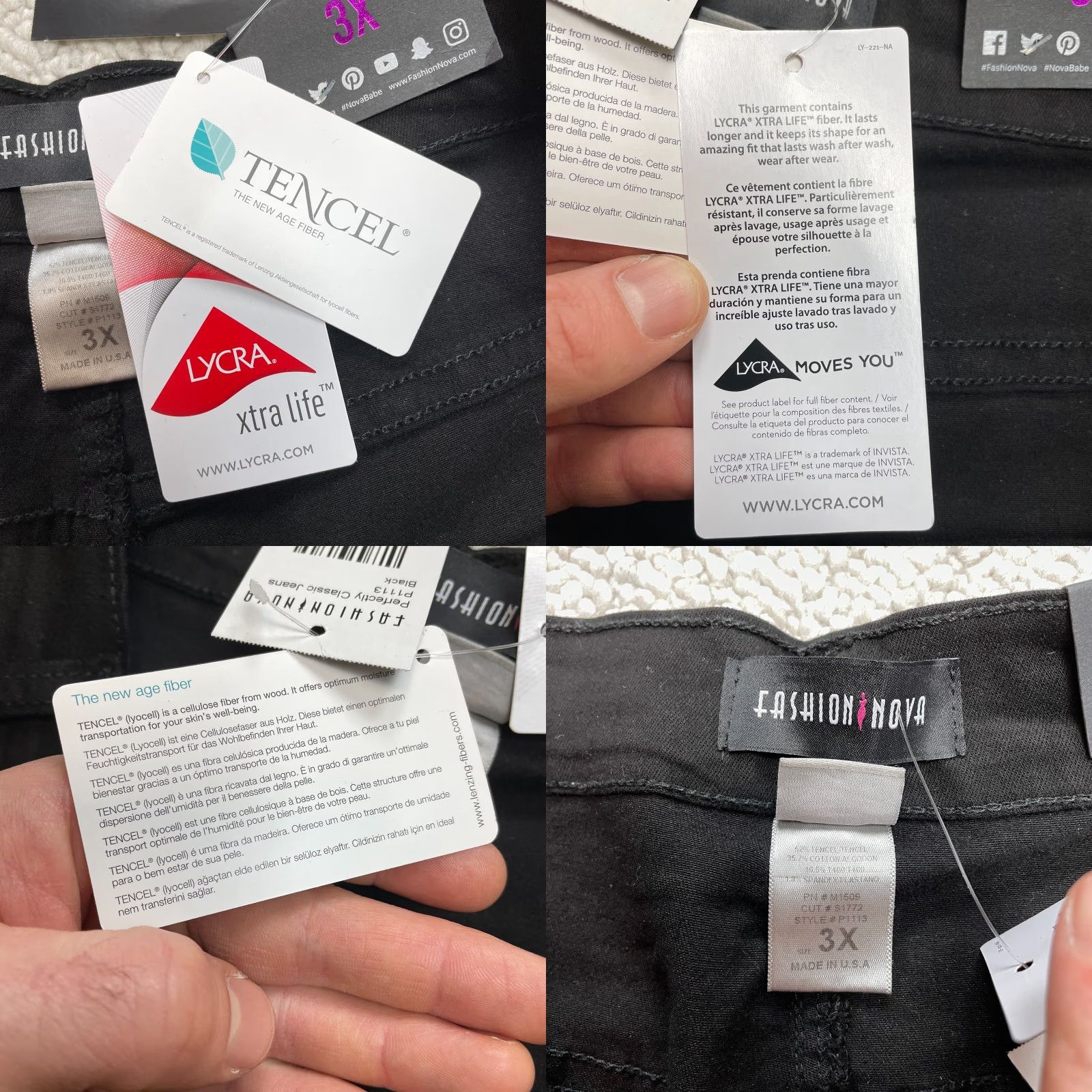 Fashion Nova Fashion Nova Jeans Womens 3X Plus Black Stretch 33x30 New NWT Size 24" / US 00 / IT 34 - 9 Thumbnail