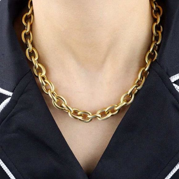 The Unbranded Brand Women Stainless Steel Choker Necklace & Bracelet Set Size ONE SIZE - 3 Thumbnail