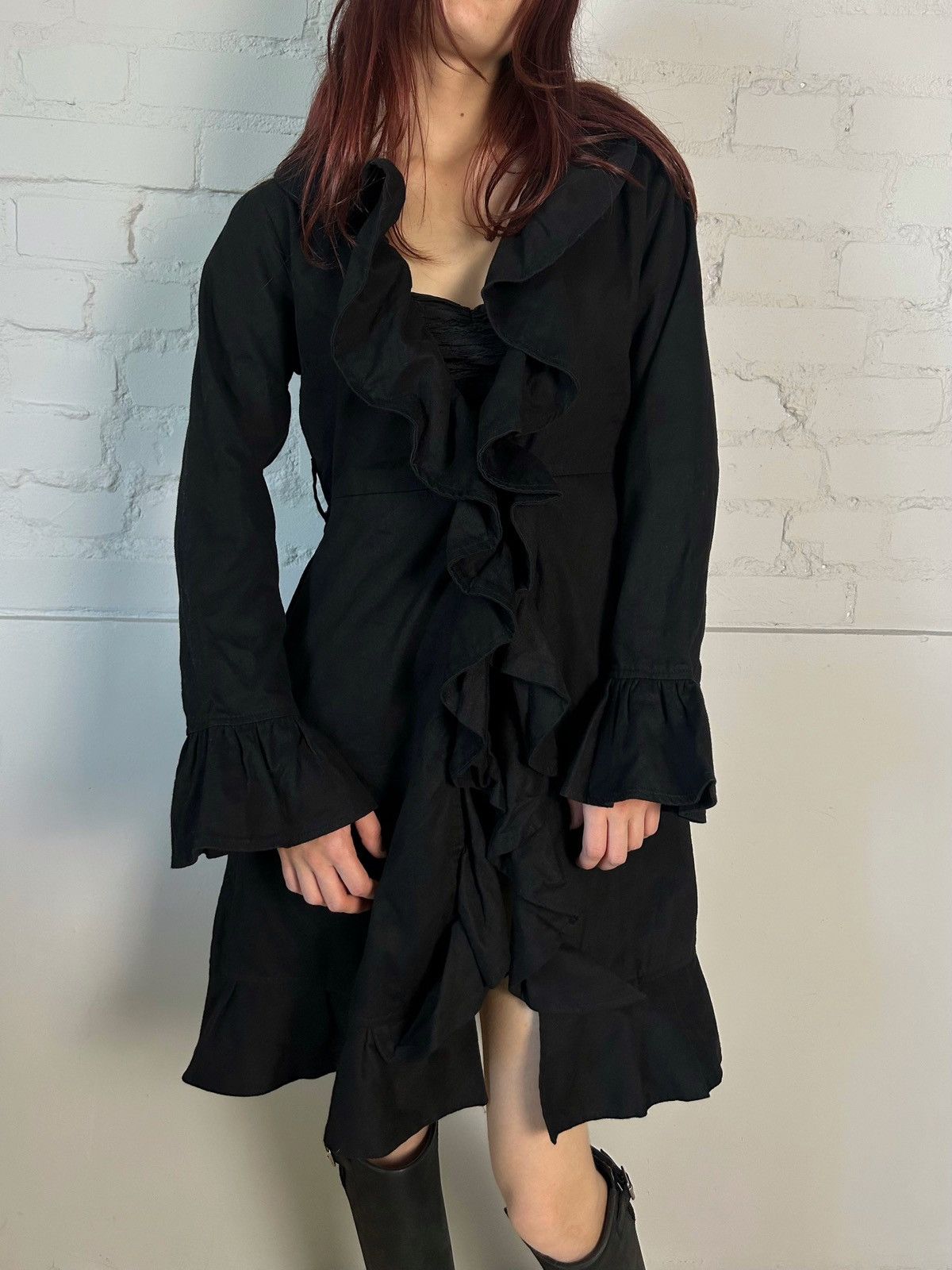 Vintage Avant-garde vintage ruffled coat Size S / US 4 / IT 40 - 2 Thumbnail