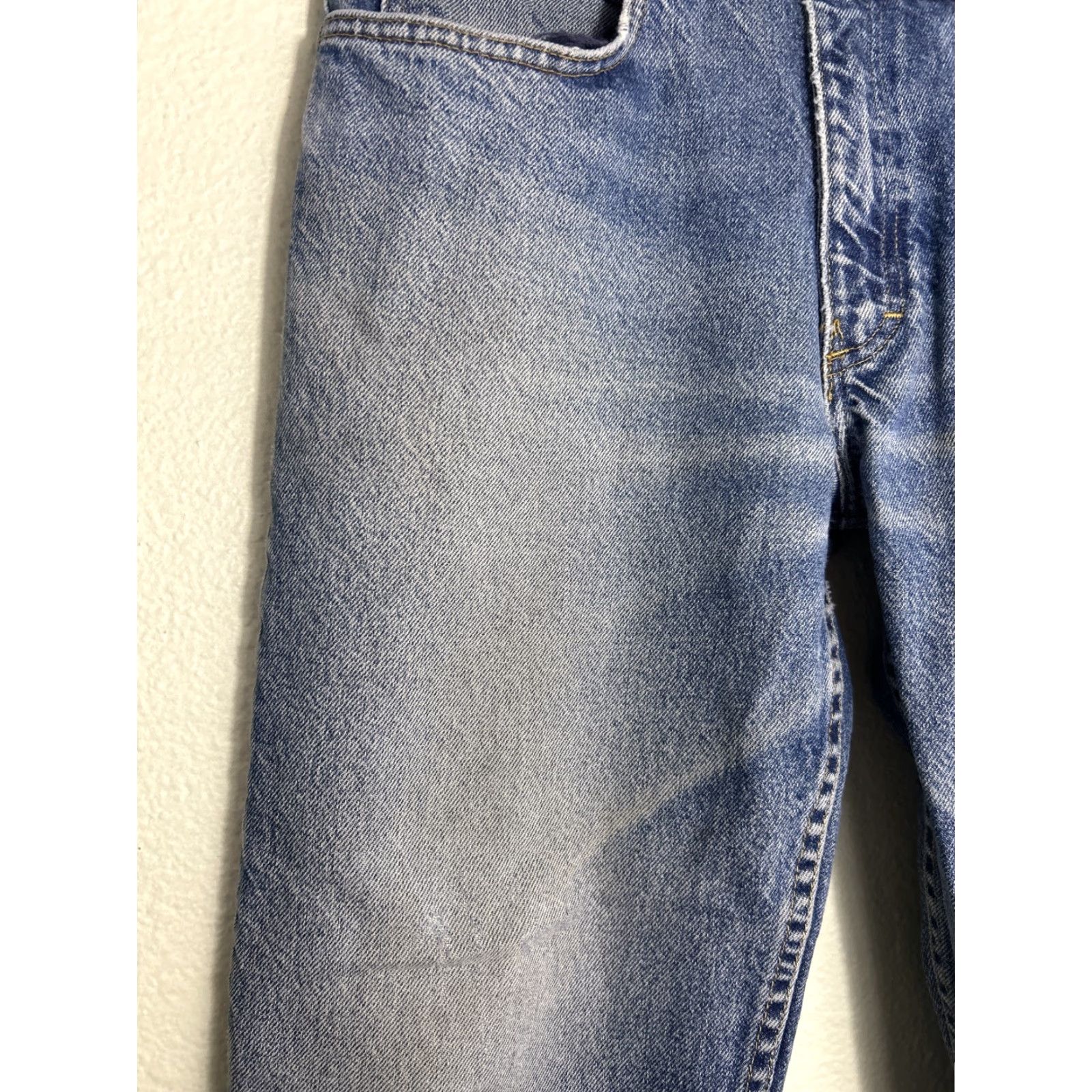 Vintage Tyndale Jeans Men's 32x29 Relaxed Regular Fire Resistant Medium Wash Distressed Blue Straight Jeans Size US 32 / EU 48 - 5 Thumbnail