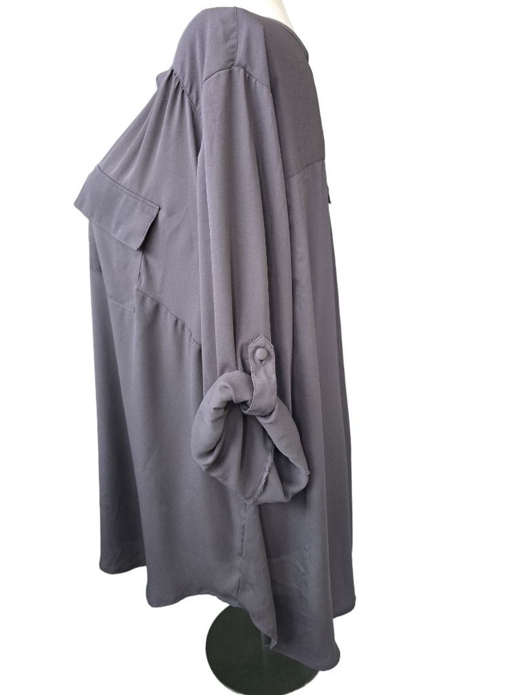 Torrid Women's TORRID Gray V-Neck Georgette Blouse Plus Size 4X Size 4XL / US 24-26 - 3 Thumbnail