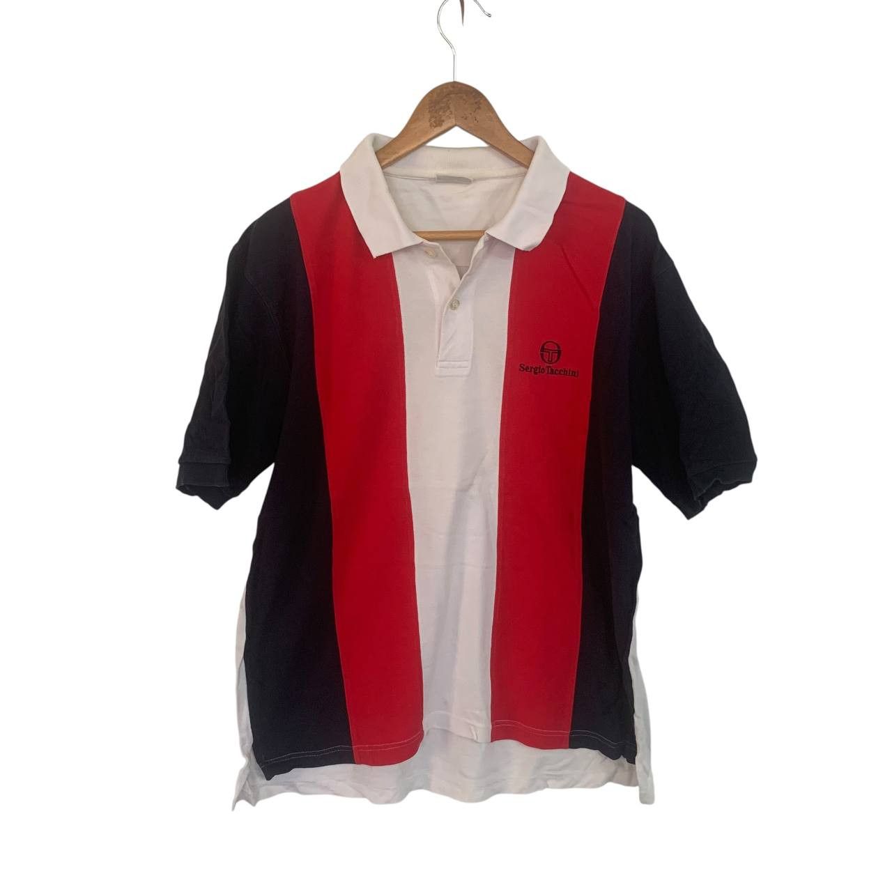 Sergio Tacchini Vintage Sergio Tacchini Stripe POlo shirt Rare Medium Size US M / EU 48-50 / 2 - 1 Thumbnail