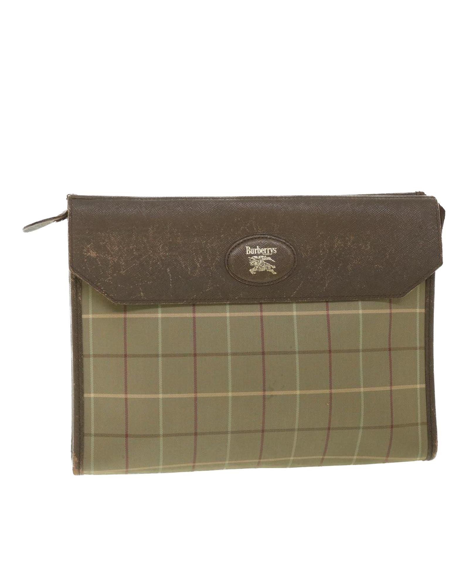 image of Burberry Elegant Brown Synthetic Clutch Bag, Women's