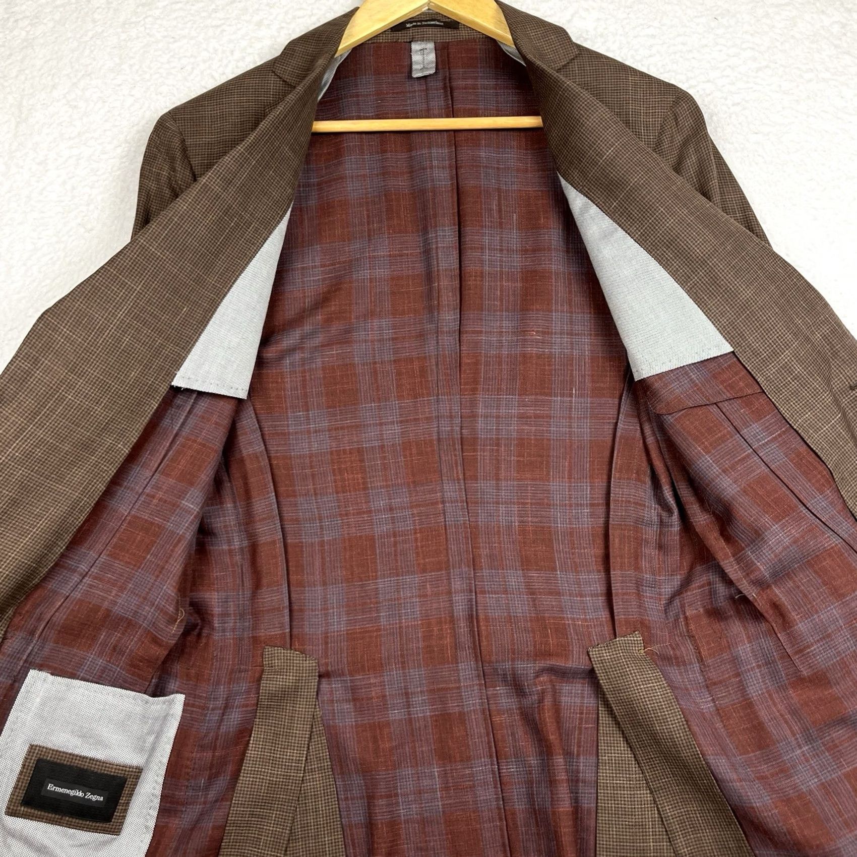 Ermenegildo Zegna Ermenegildo Zegna Sport Coat Jacket Brown Wool Linen Silk EU 48 US 38 Plaid Mens Size US XXS / EU 40 - 3 Thumbnail