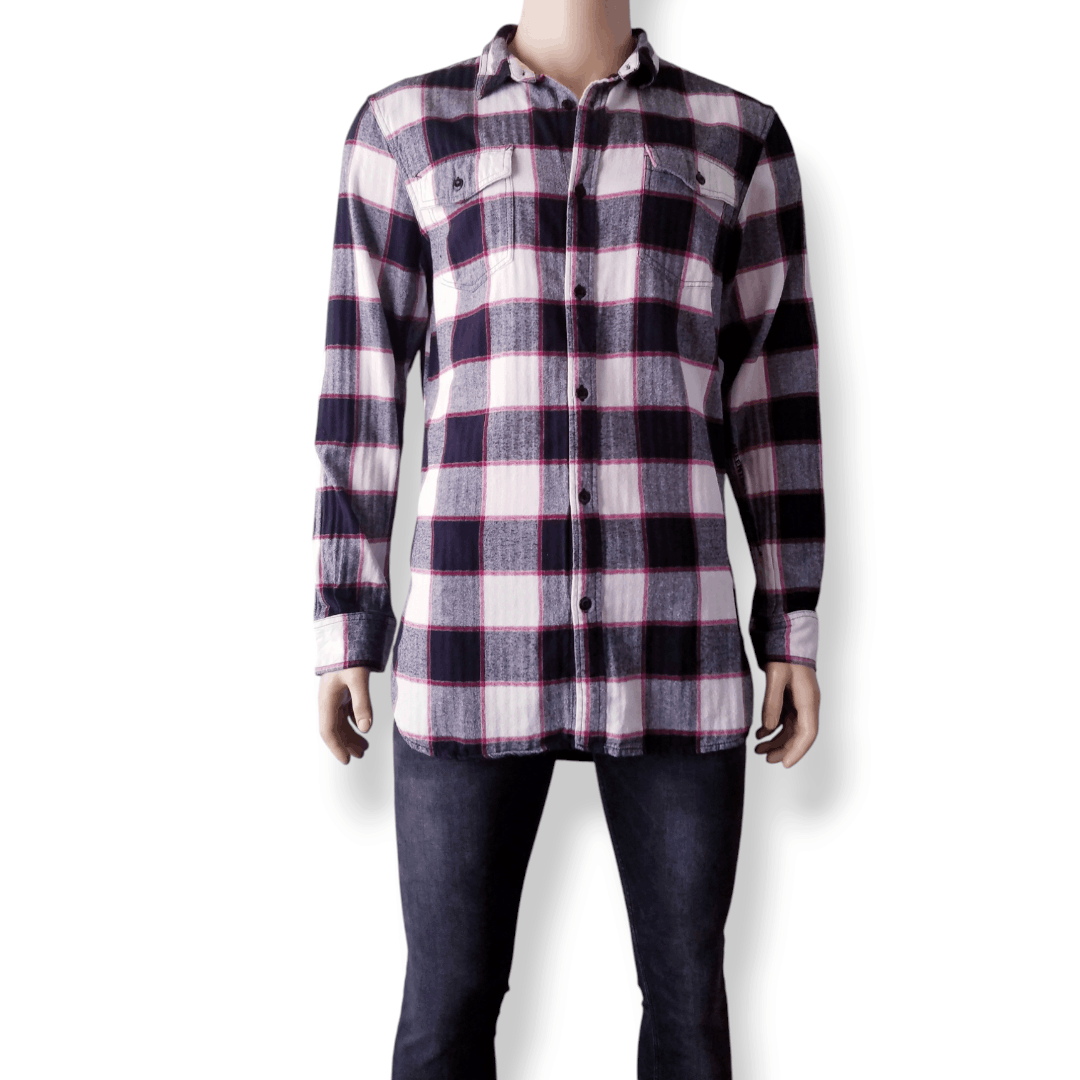 Been Trill Been Trill Black & White Plaid Flannel Long Line Logo Shirt Size US XL / EU 56 / 4 - 2 Thumbnail