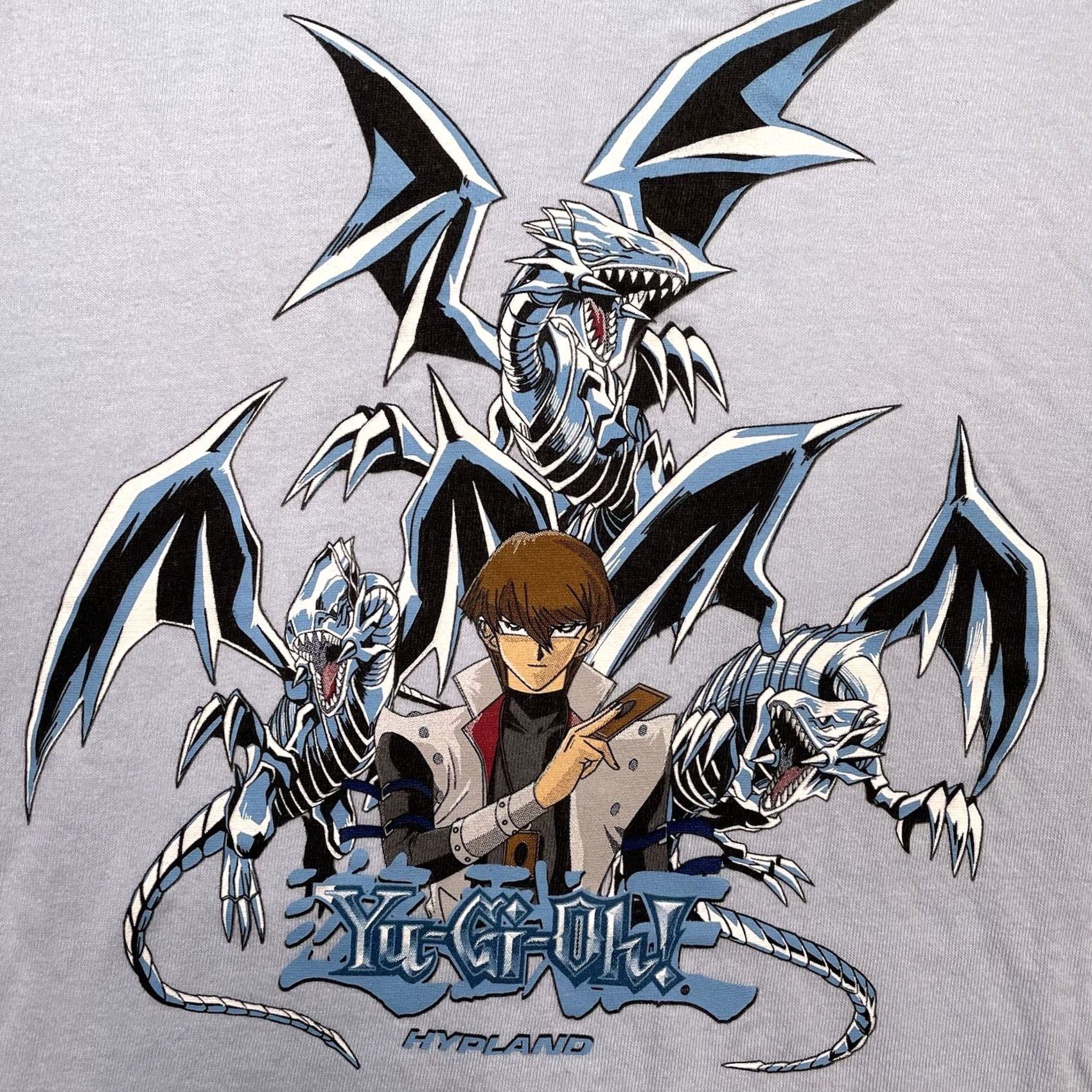 Hypland Hypland x Yu-Gi-Oh! Mens Medium Blue-Eyes Kaiba Graphic Cotton Shirt Light Blue Crew Neck Short Sleeve T-Shirt Size US M / EU 48-50 / 2 - 2 Thumbnail