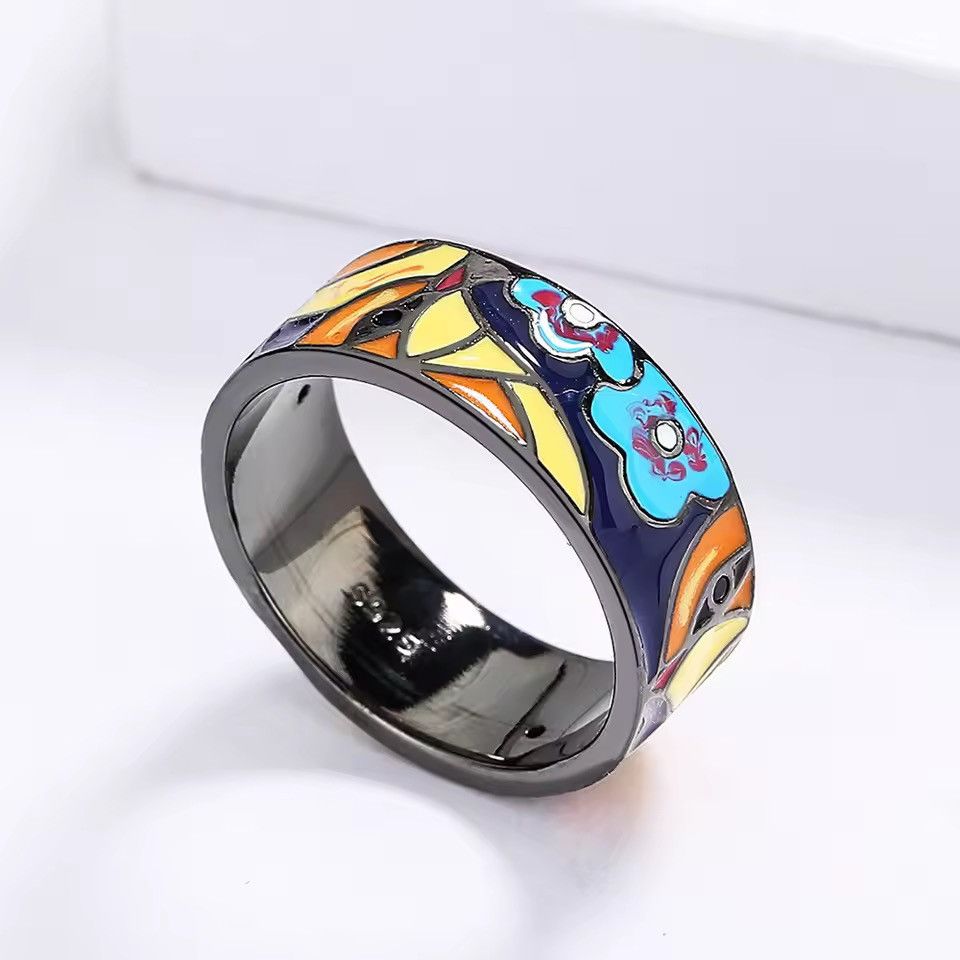 Japanese Brand Creative Handmade Irregular Enamel Ring ( size 6-10 ) Size ONE SIZE - 2 Thumbnail