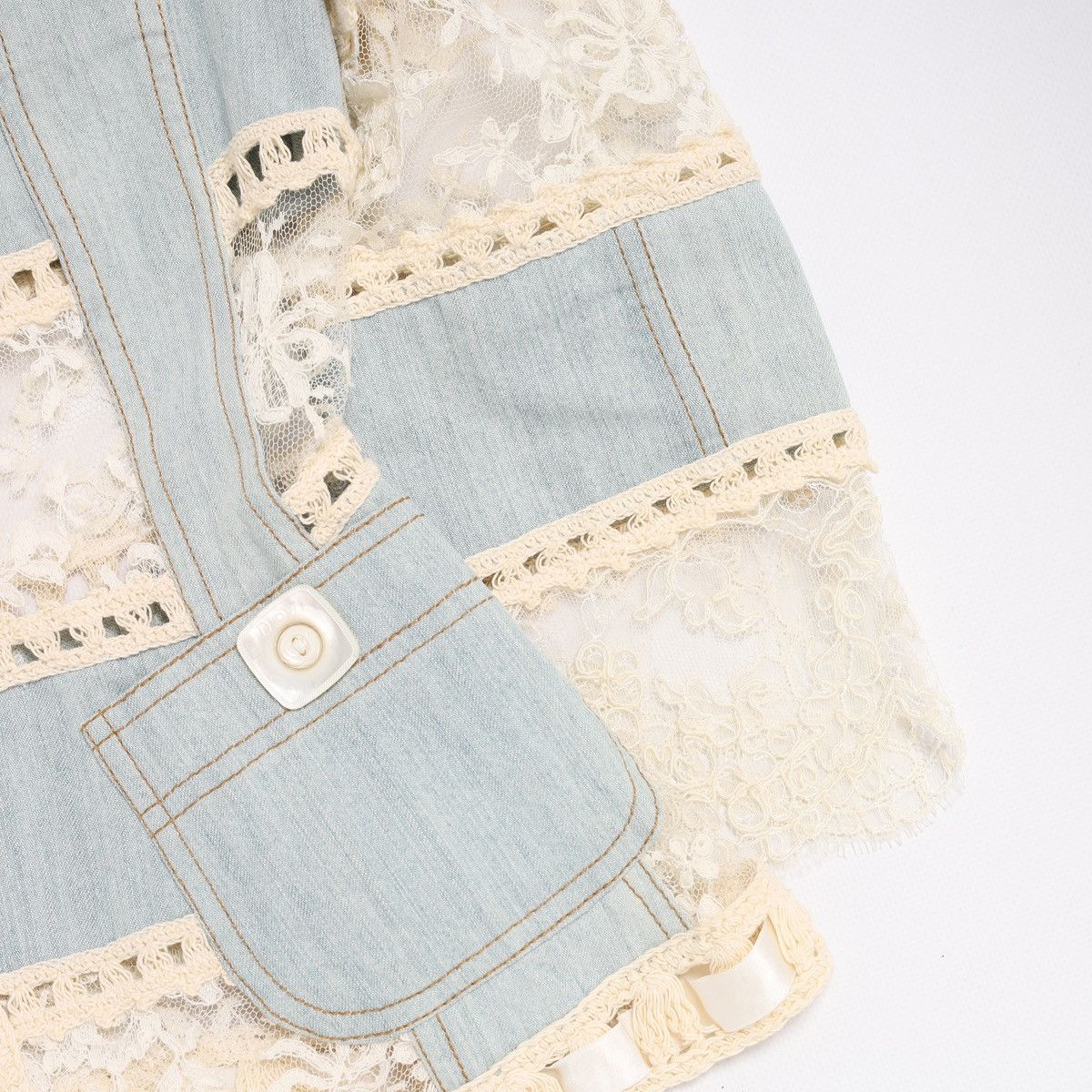 Dior Christian Dior by Galliano 2005 Lace Crochet Jacket Denim Size S / US 4 / IT 40 - 18 Thumbnail