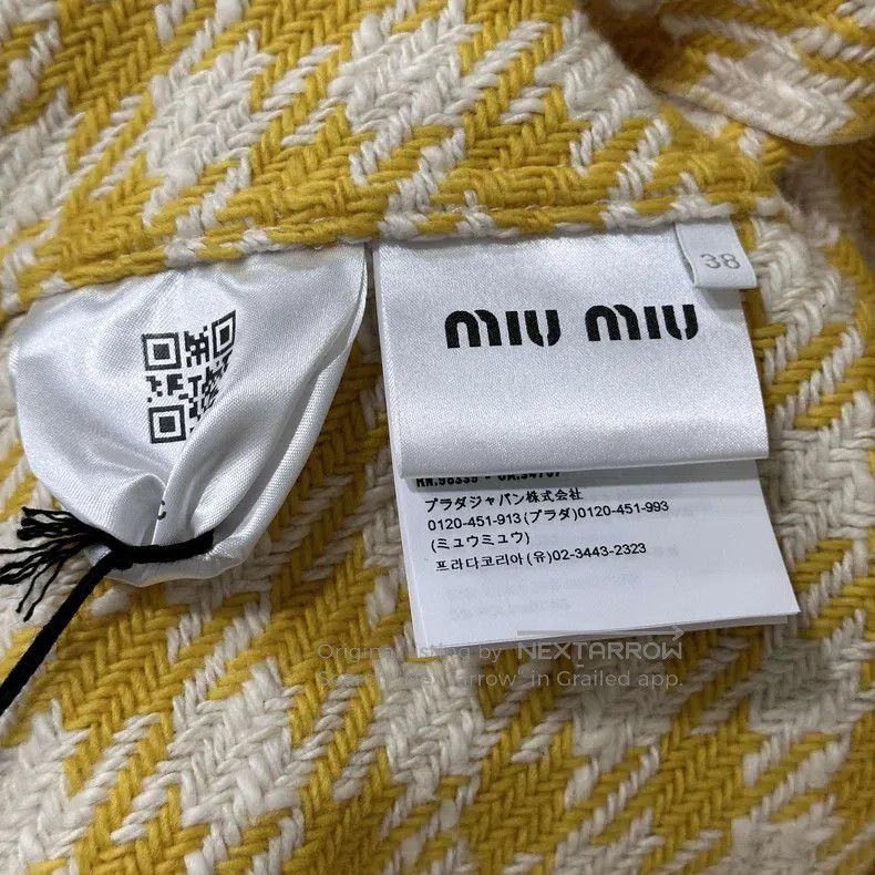 Miu Miu Miu Miu 38 Houndstooth yellow button coat Size M / US 6-8 / IT 42-44 - 4 Thumbnail