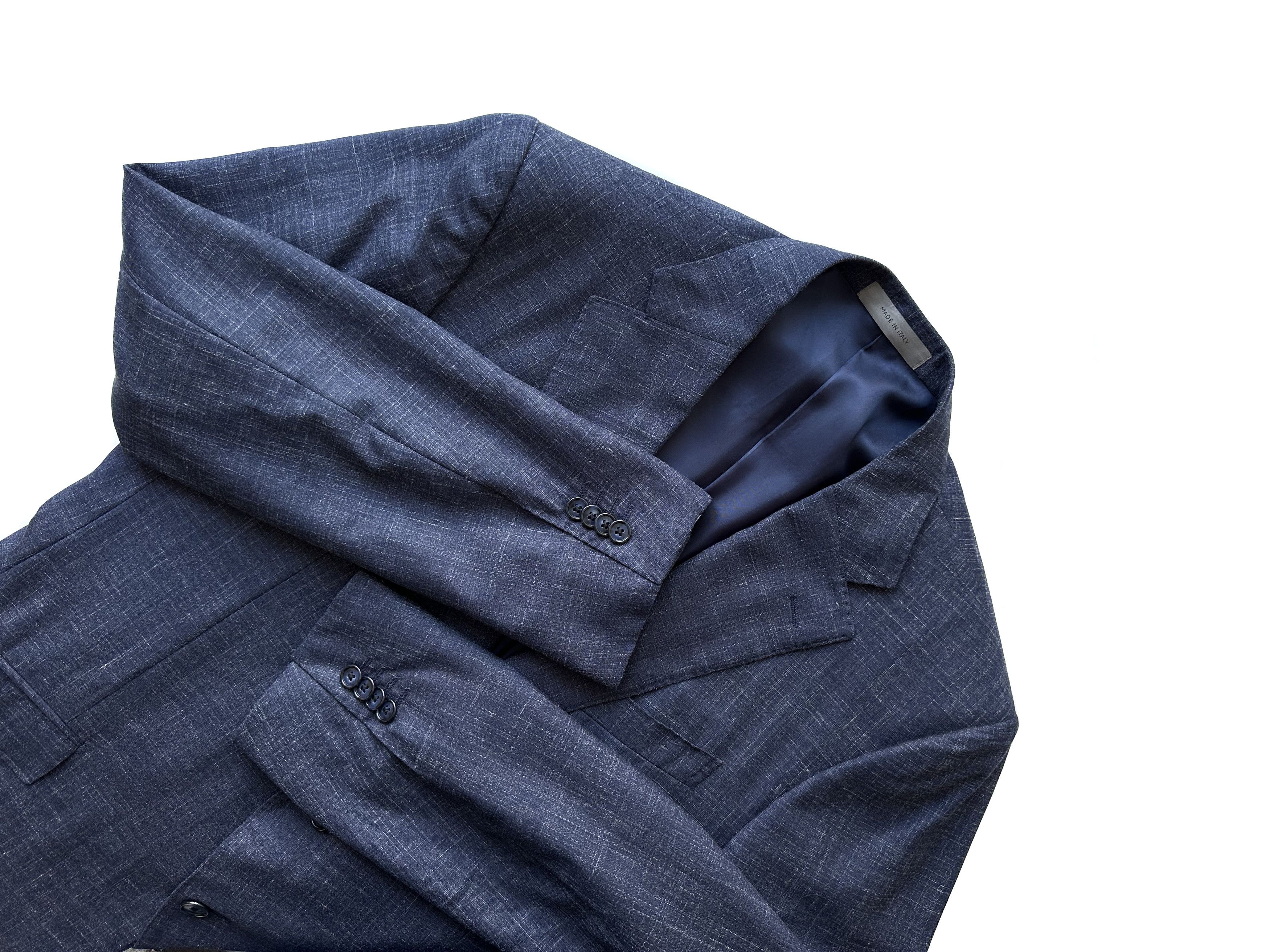 Corneliani Corneliani navy melange silk/wool/flax blazer Size 54R - 6 Thumbnail