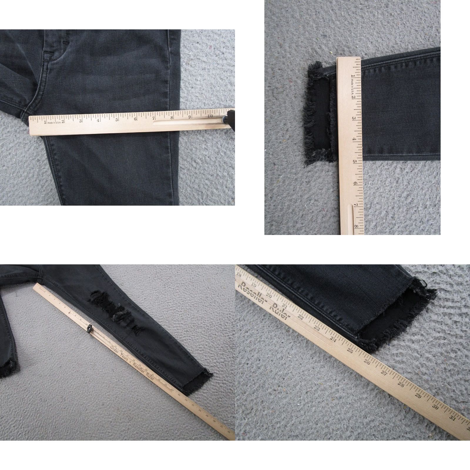 Vintage Hidden Jeans Skinny Distressed Black Stretch Denim Raw Hem Womens Size 27 Size 27" / US 4 / IT 40 - 8 Thumbnail