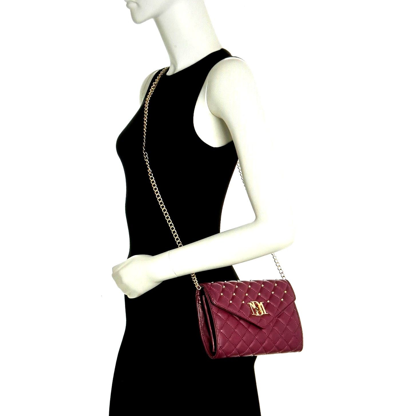 Badgley Mischka Badgley Mischka Diamond Quilt Convertible Crossbody Bag Plum Size ONE SIZE - 12 Thumbnail