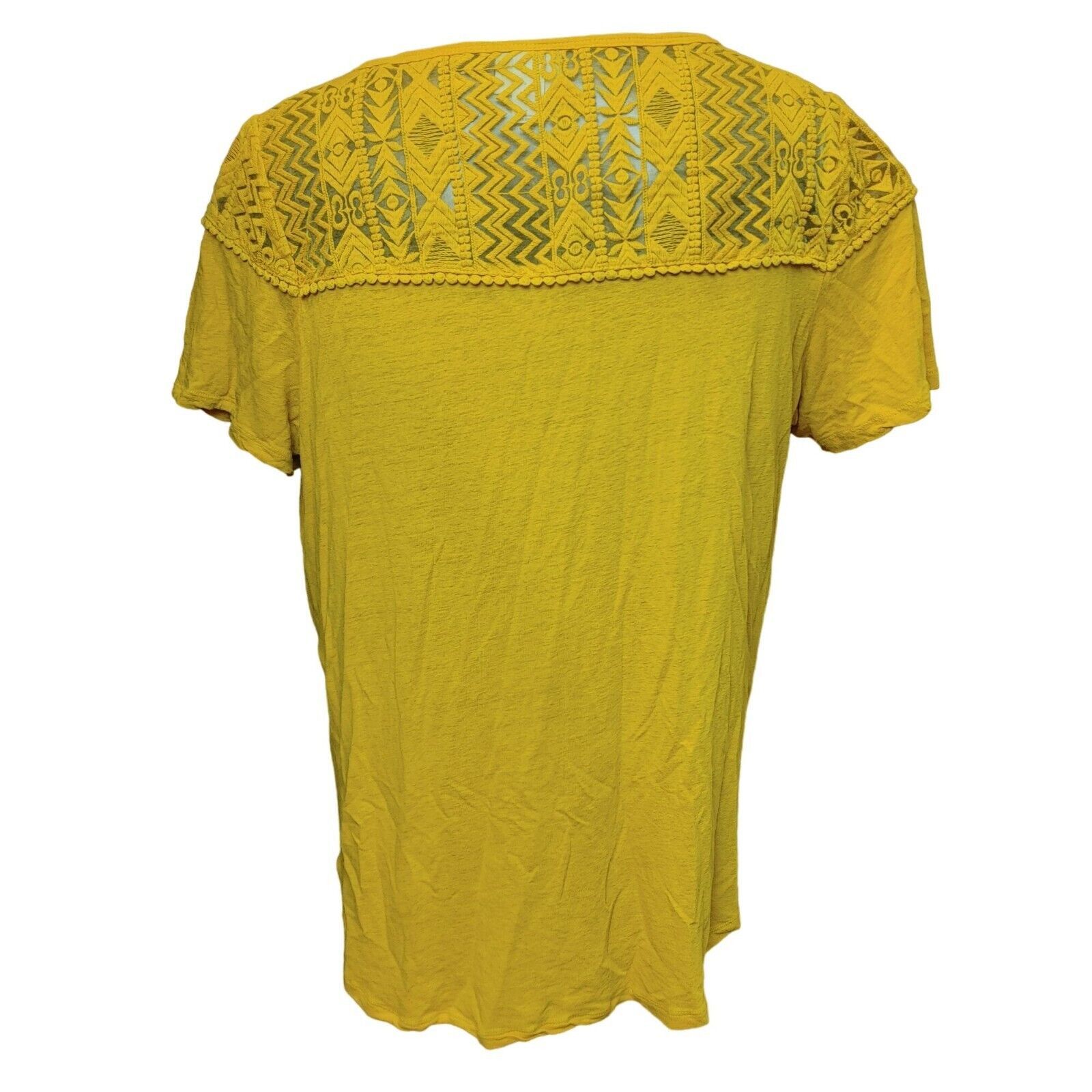Other Ava & Viv Women's Lace Accent Yellow Top X Size XL / US 12-14 / IT 48-50 - 2 Thumbnail