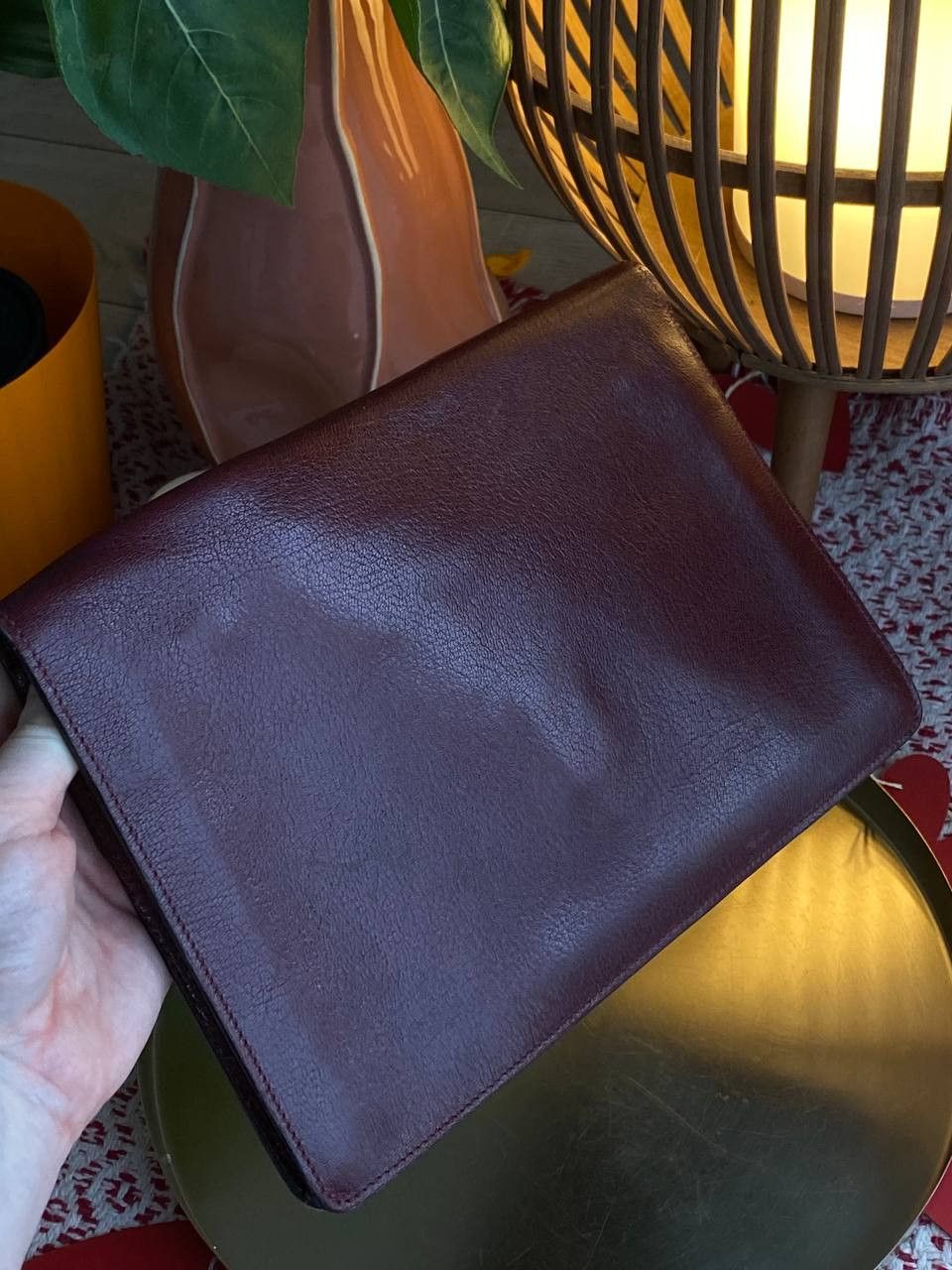 Celine Celine Vintage Leather Clutch Burgundy Size ONE SIZE - 13 Thumbnail