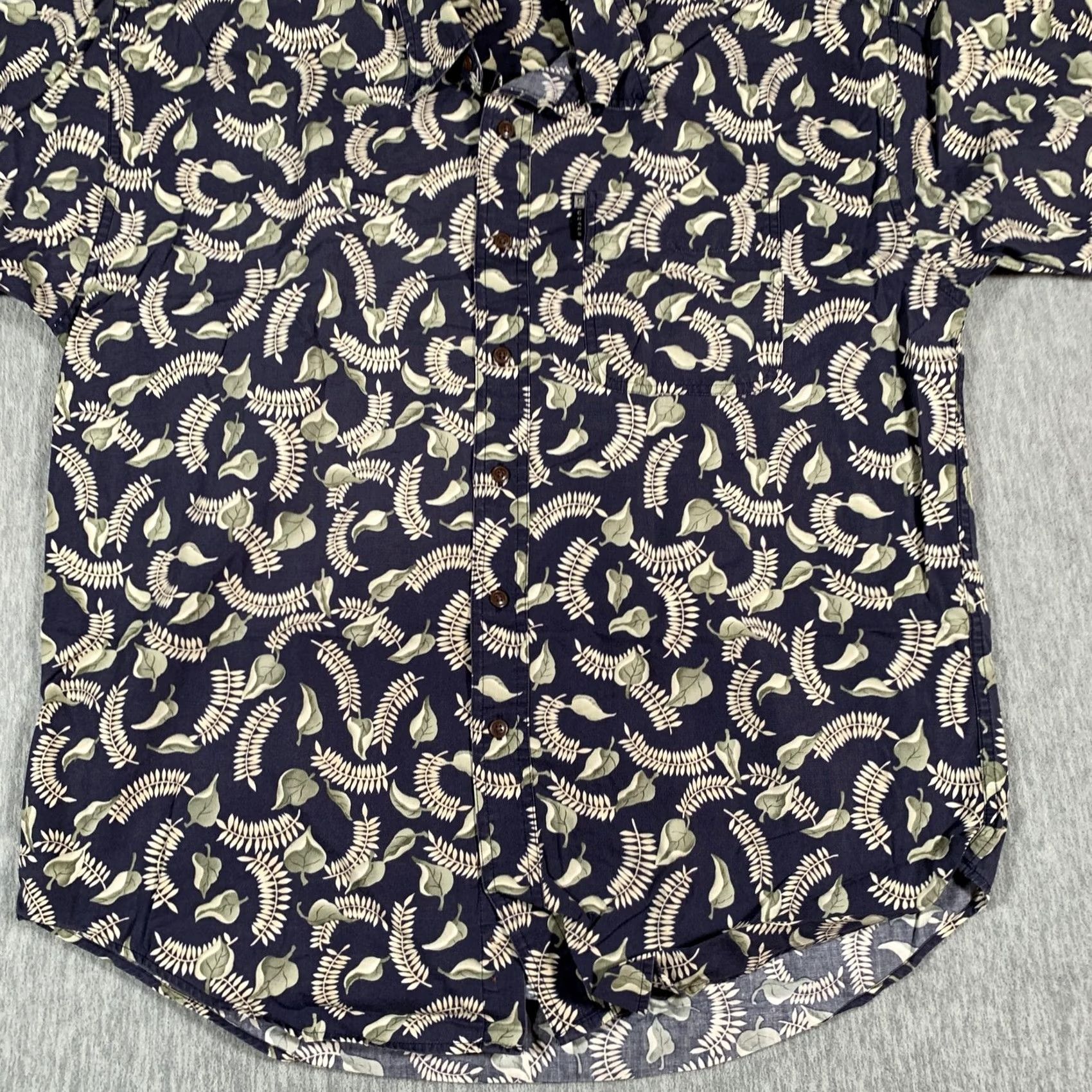 Ralph Lauren Chaps Ralph Lauren Shirt Mens L Blue Leaf Hawaiian Button Down Short Sleeve Collar Pocket Size US L / EU 52-54 / 3 - 3 Thumbnail