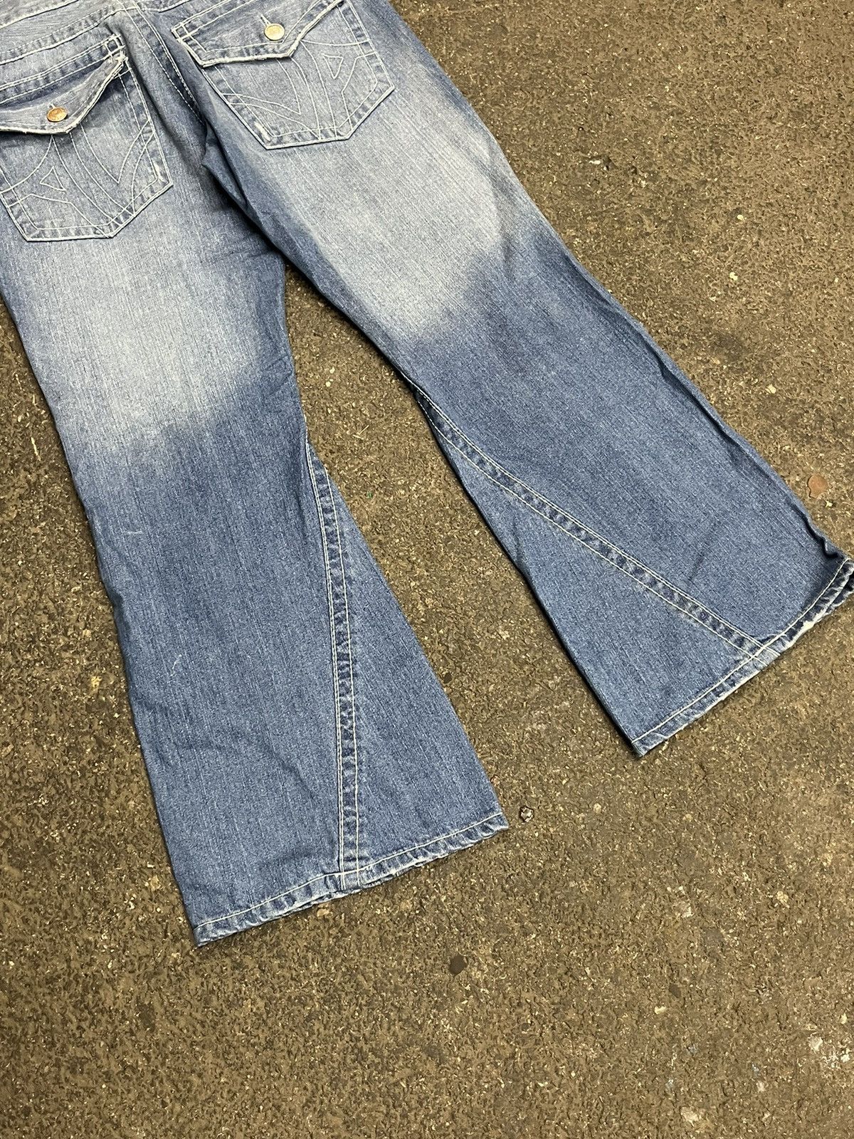 True Religion × Vintage True religion style flared denim wide leg skater hype rare Size US 34 / EU 50 - 4 Thumbnail