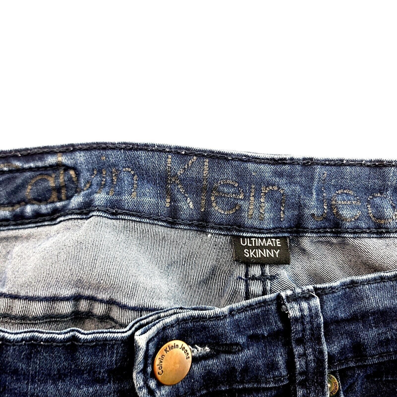 Calvin Klein Calvin Klein Ultimate Skinny Dark Blue Denim Jeans 26/2 Mid Size US 28 / EU 44 - 5 Thumbnail