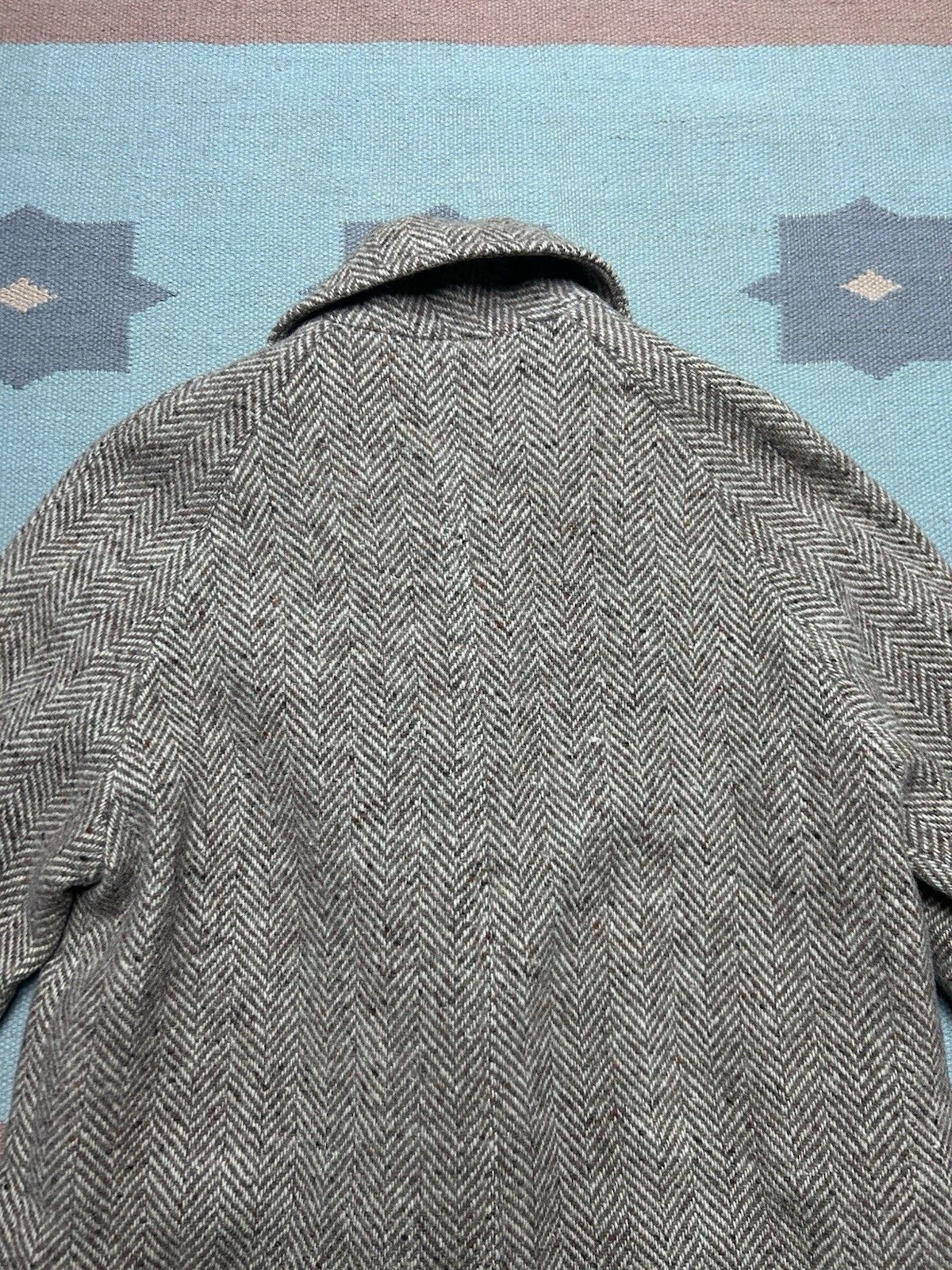 Vintage Kashmoor wool trench coat double breasted herringbone 16.5 Size L / US 10 / IT 46 - 8 Thumbnail