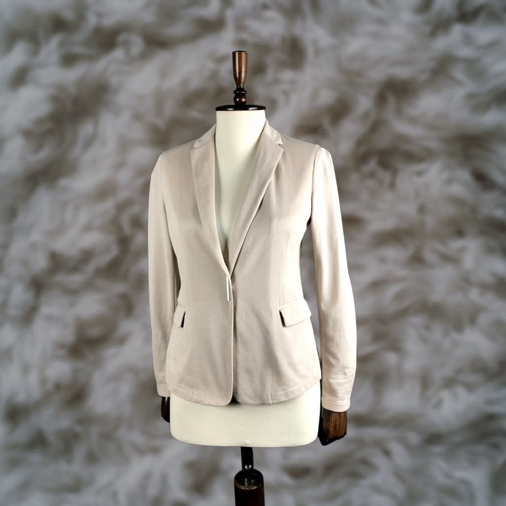 Fabiana Filippi Fabiana Filippi Blazer Shirt Women S Beige Cotton Size S / US 4 / IT 40 - 1 Thumbnail