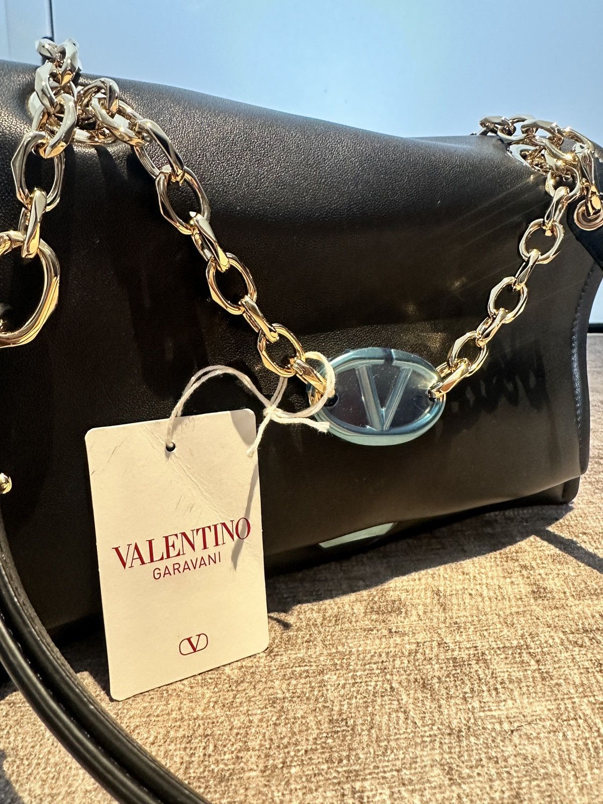 Valentino VALENTINO VLOGO Chain Leather Shoulder Bag Size ONE SIZE - 10 Thumbnail