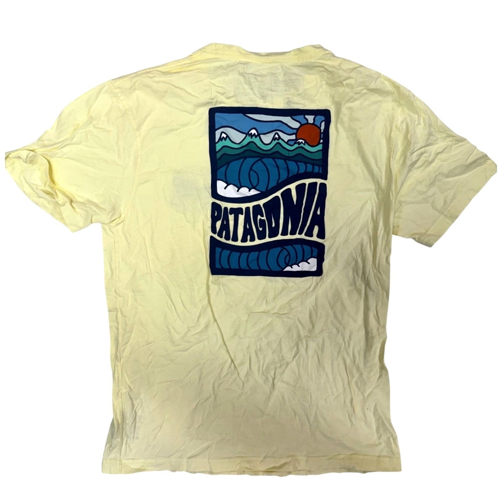 Patagonia Patagonia Shirt Mens S Yellow Slim Fit Organic Cotton Wave Graphic Size Size US S / EU 44-46 / 1 - 2 Thumbnail