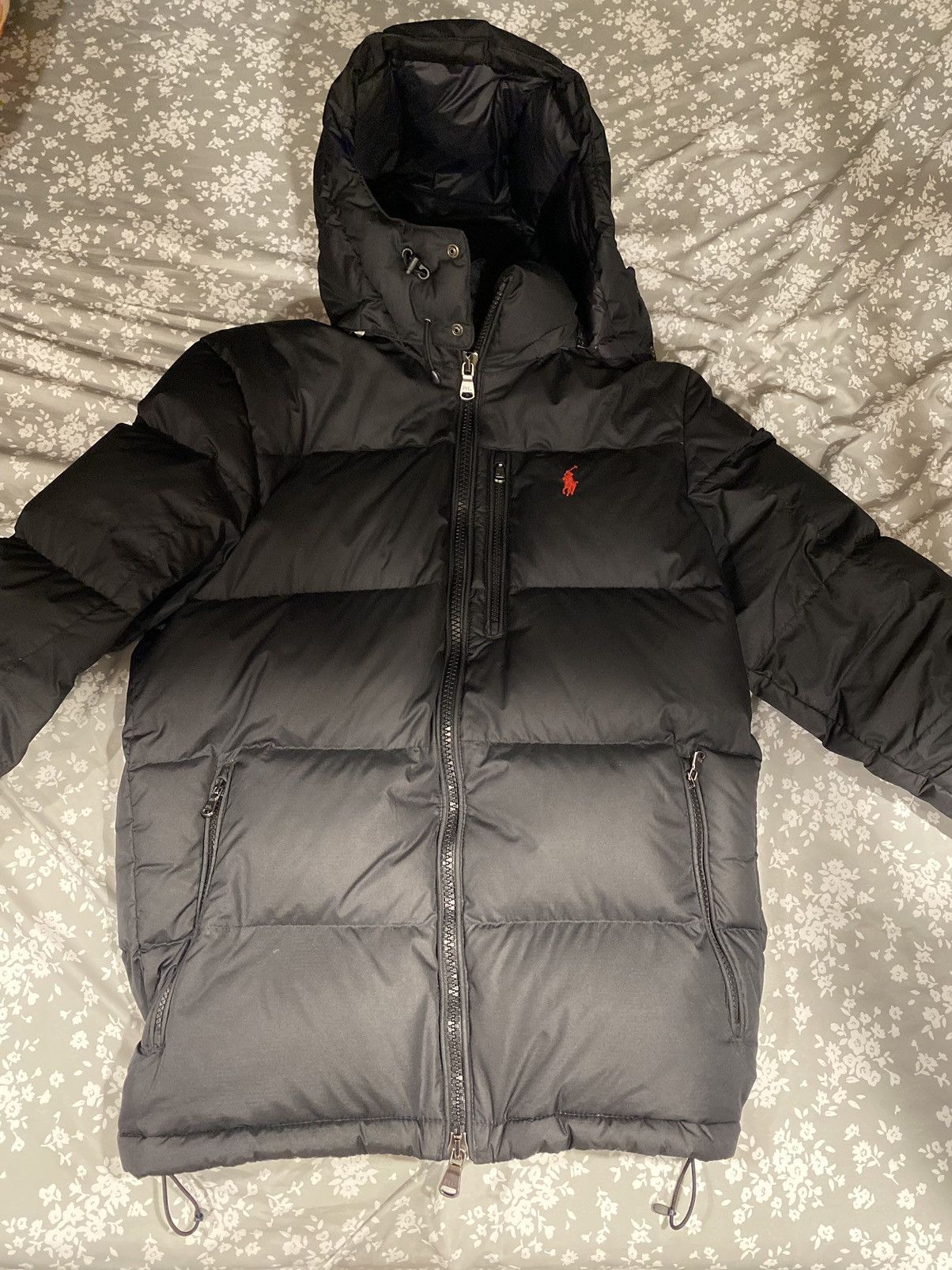 Image of Polo Ralph Lauren Black Polo Water-Repellent Puffer Jacket, Men's (Size XS)