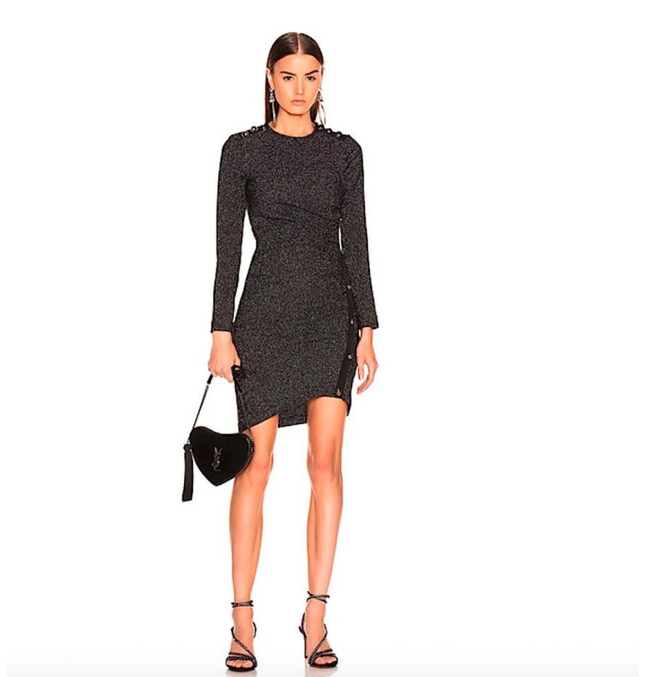 Veronica Beard Veronica Beard Black Sparkly Ruched Metallic Bodycon Dress Size XS / US 0-2 / IT 36-38 - 7 Thumbnail