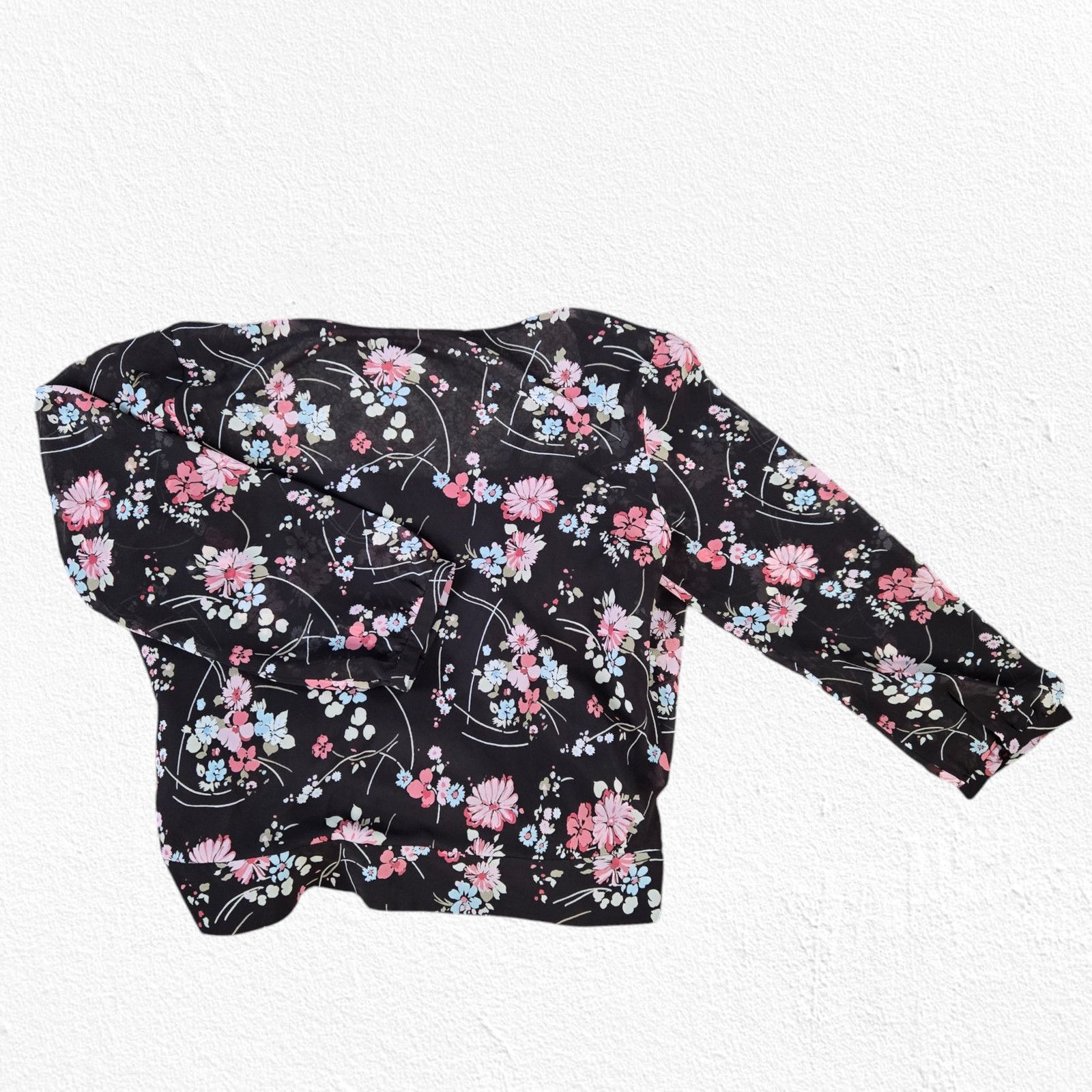 Loft LOFT Brown Floral V Neck Wrap Blouse Size 6 Size M / US 6-8 / IT 42-44 - 10 Thumbnail