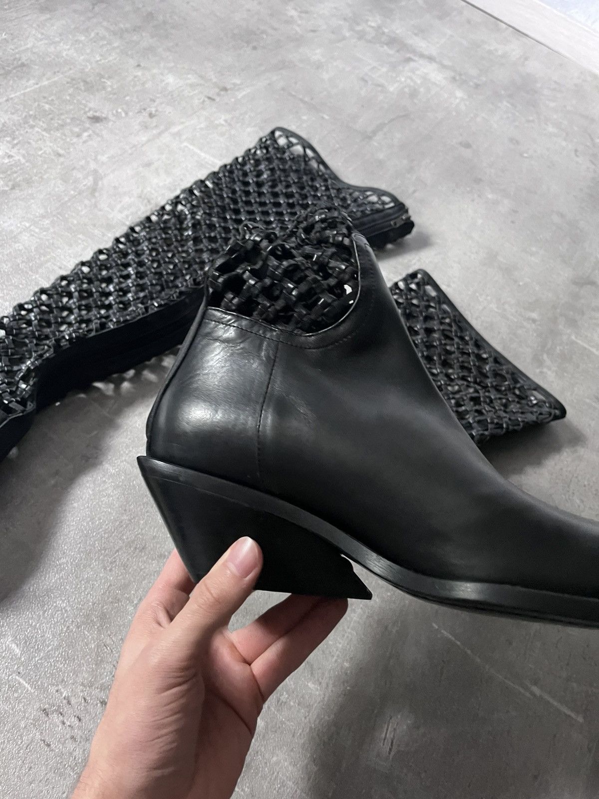 Ann Demeulemeester Ann Demeulemeester F/W 2019 Leather Net Boots Size US 10 / IT 40 - 10 Thumbnail