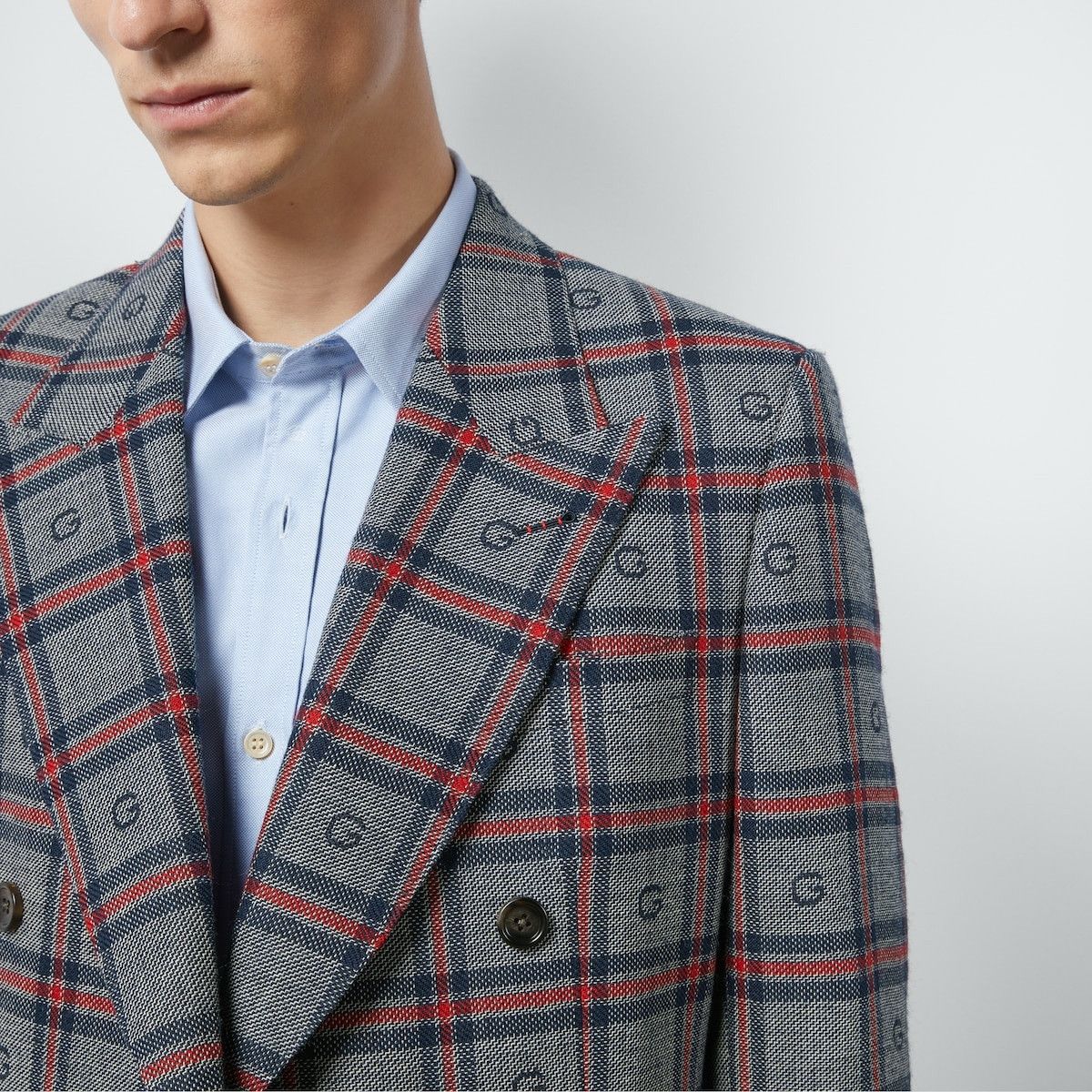 Gucci o1s1wg110125 G Check Wool Jacket in Multicolor Size US L / EU 52-54 / 3 - 3 Thumbnail
