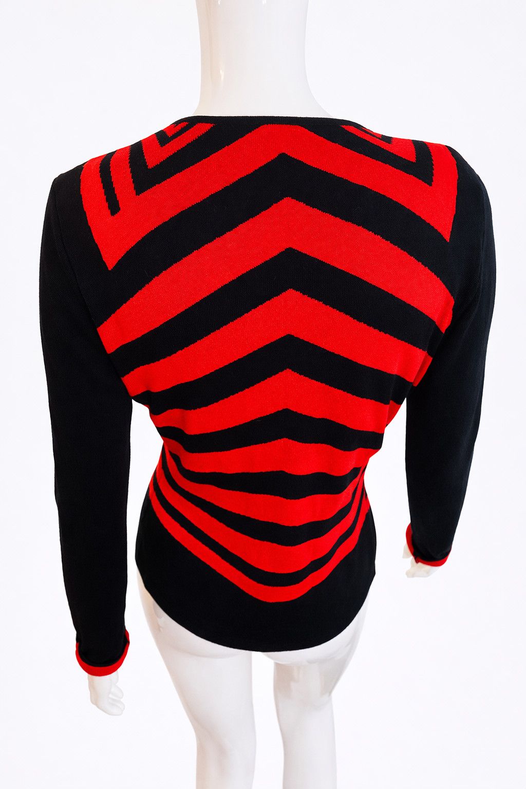 Thierry Mugler Thierry Mugler Couture 2001 F/W Red Black Striped Top Size M / US 6-8 / IT 42-44 - 2 Thumbnail