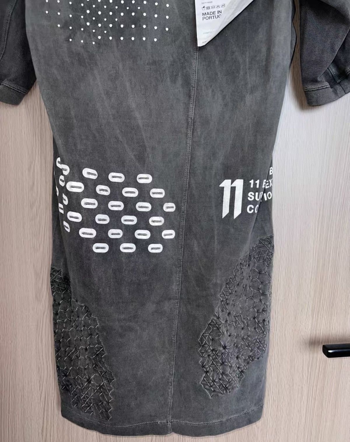 11 By Boris Bidjan Saberi 11ByBBS Washed Grey 3M Reflective Short-Sleeve T-Shirt Size US XXS / EU 40 - 4 Thumbnail