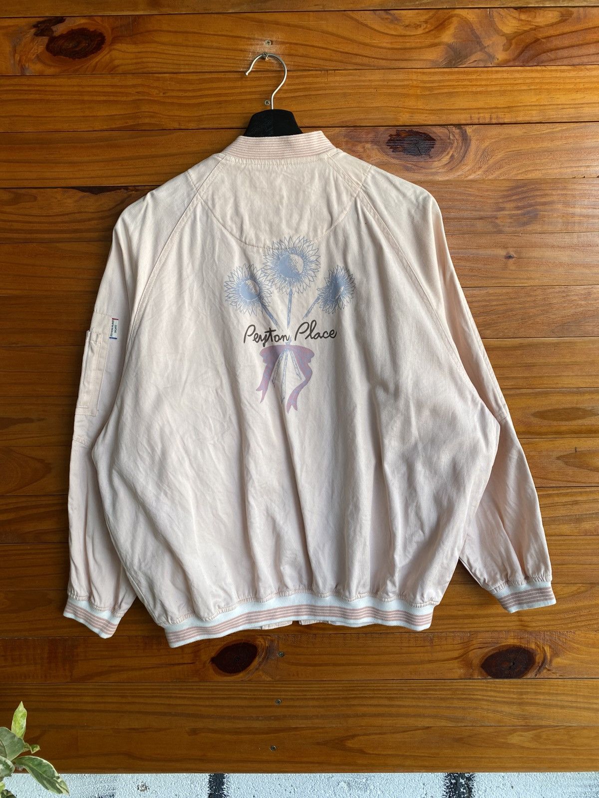 Japanese Brand Vintage Peyton Place Sports Bomber Jacket Floral Back Print Size US M / EU 48-50 / 2 - 9 Thumbnail
