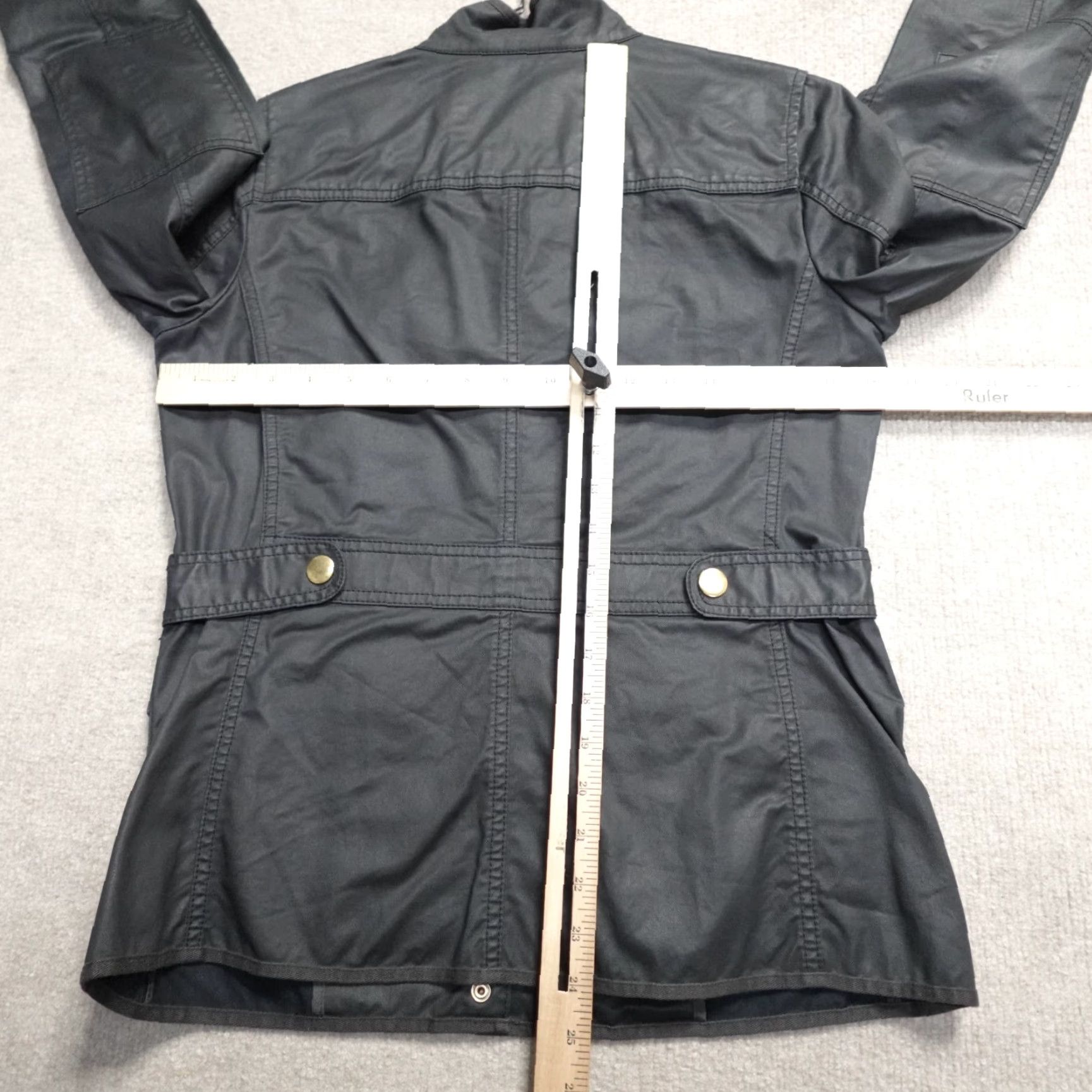J.Crew J.CREW Women's Jacket S Black Waxed Canvas High Collar Military Jacket Storm ASO Waxed Size S / US 4 / IT 40 - 3 Thumbnail