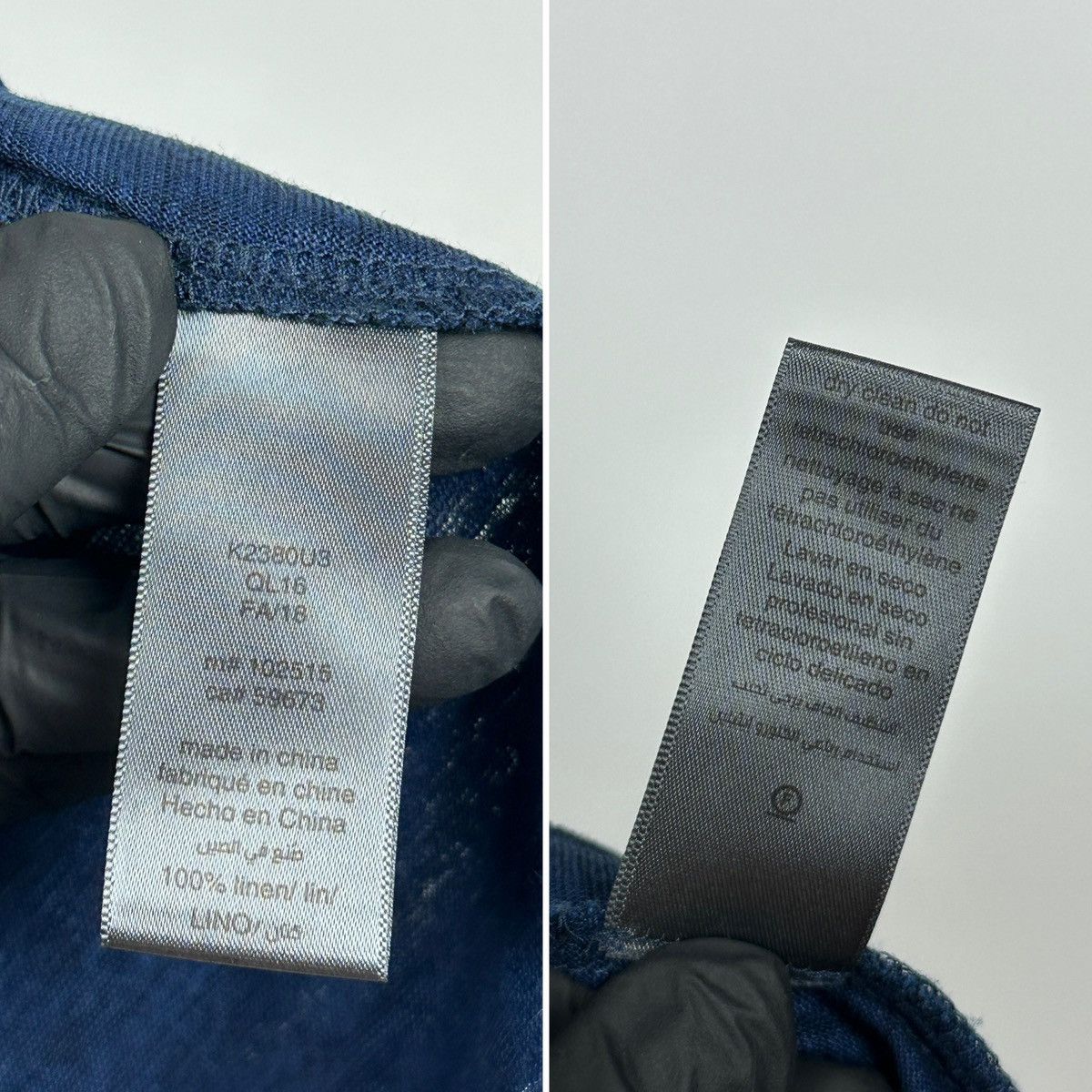 John Varvatos John Varvatos Linen Crewneck Black/Blue Long Sleeve T-Shirt Size US M / EU 48-50 / 2 - 20 Thumbnail