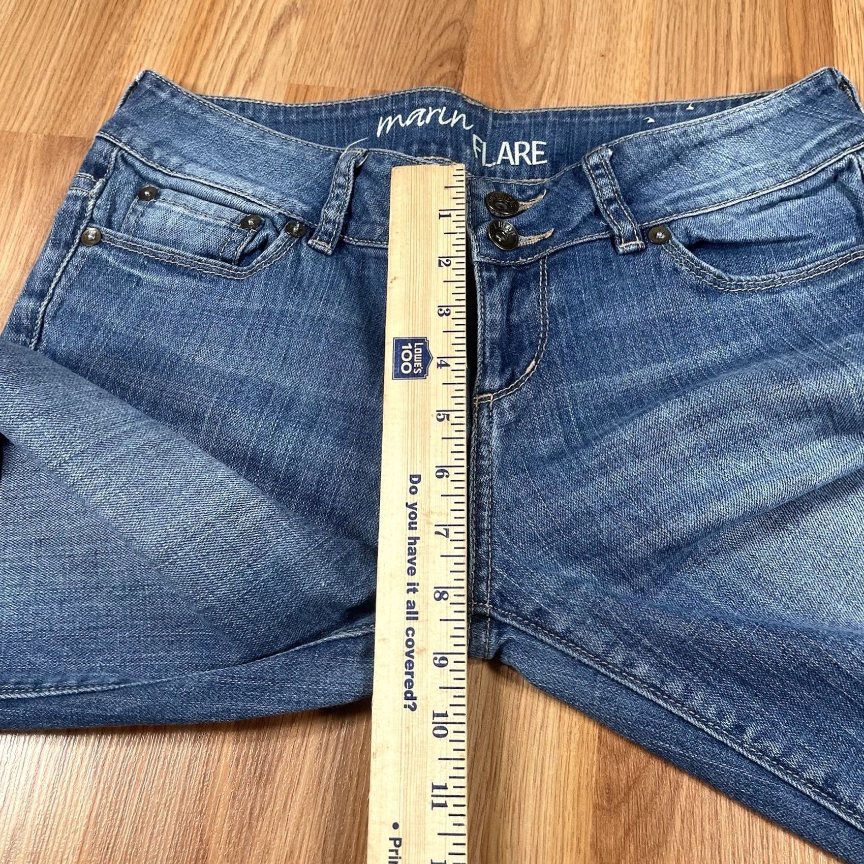 Vintage Bull Head Jeans Womens 9R Marin Flare Leg Mid Rise Stretch Blue Denim Pants Jeans Size 30" / US 8 / IT 44 - 7 Thumbnail