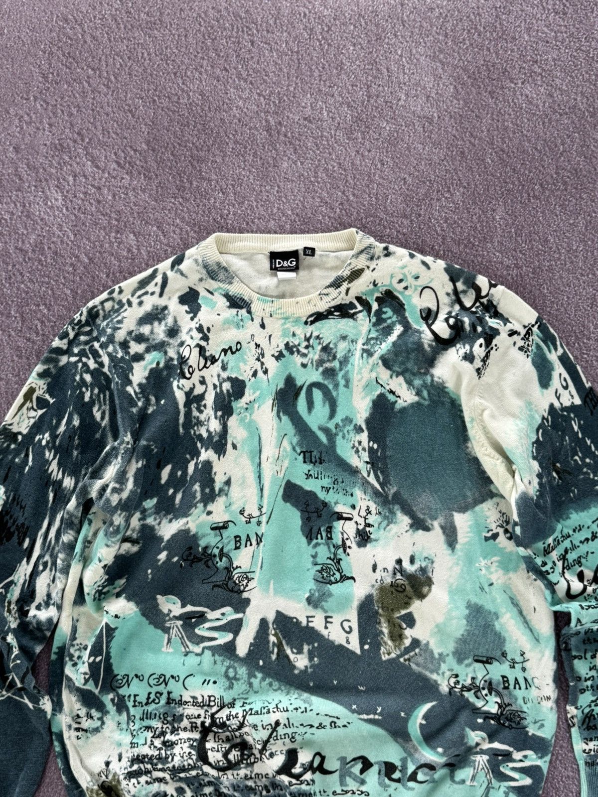 Dolce & Gabbana Archive 90’s D&G Dolce & Gabbana Italian Overprint Sweater Size XL / US 12-14 / IT 48-50 - 3 Thumbnail