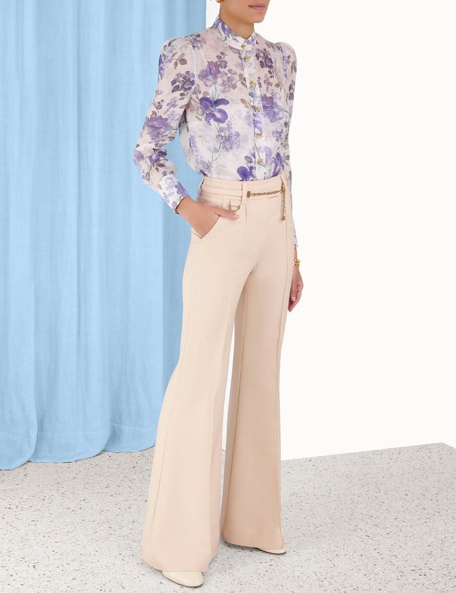 Zimmermann oc11z0425 Lyrical Wide Leg Pant in Light Pink Size 25" / US 0 / IT 36 - 3 Thumbnail