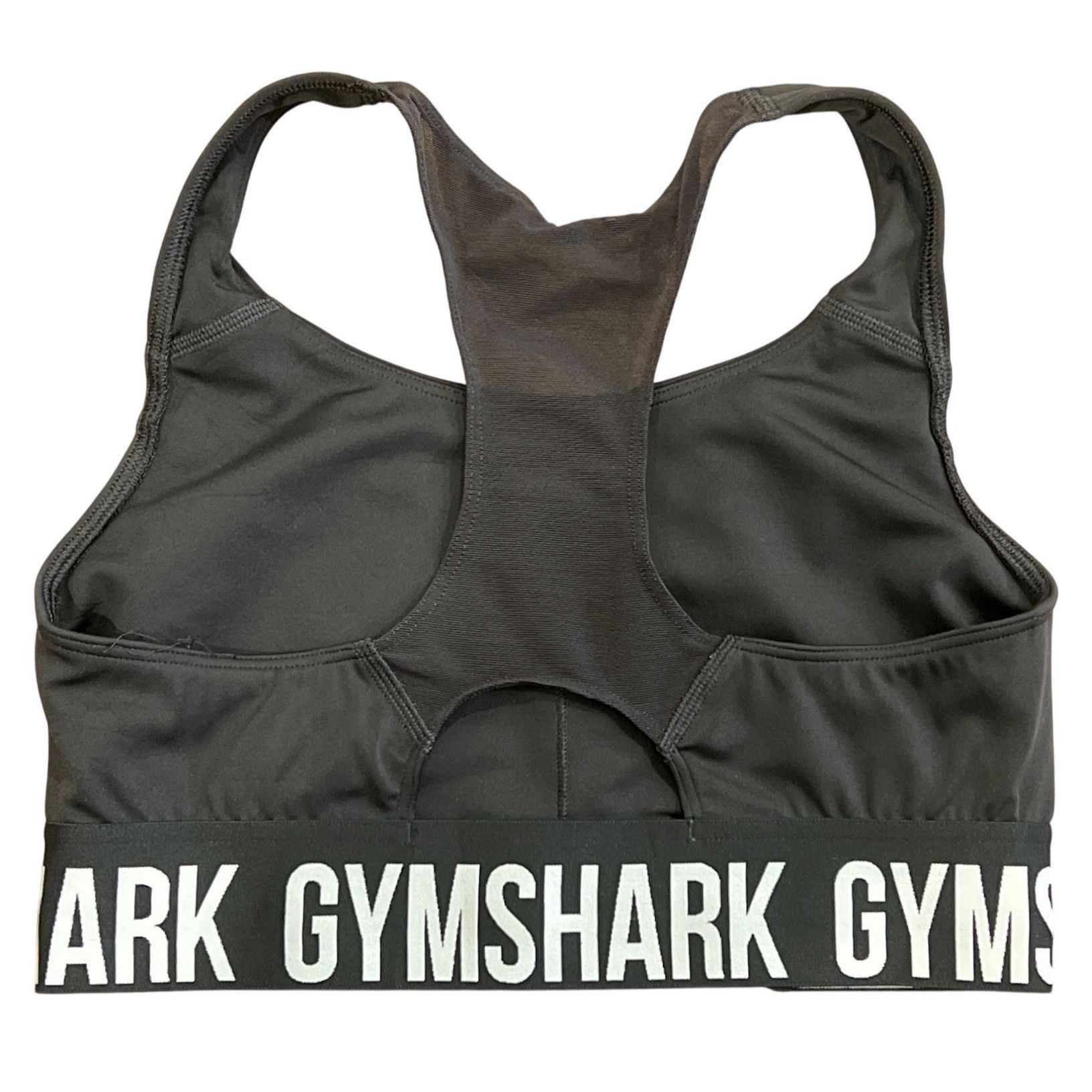 Gymshark Gymshark Womens Black Racerback Sports Bra With Logo Band Te Size S / US 4 / IT 40 - 5 Thumbnail