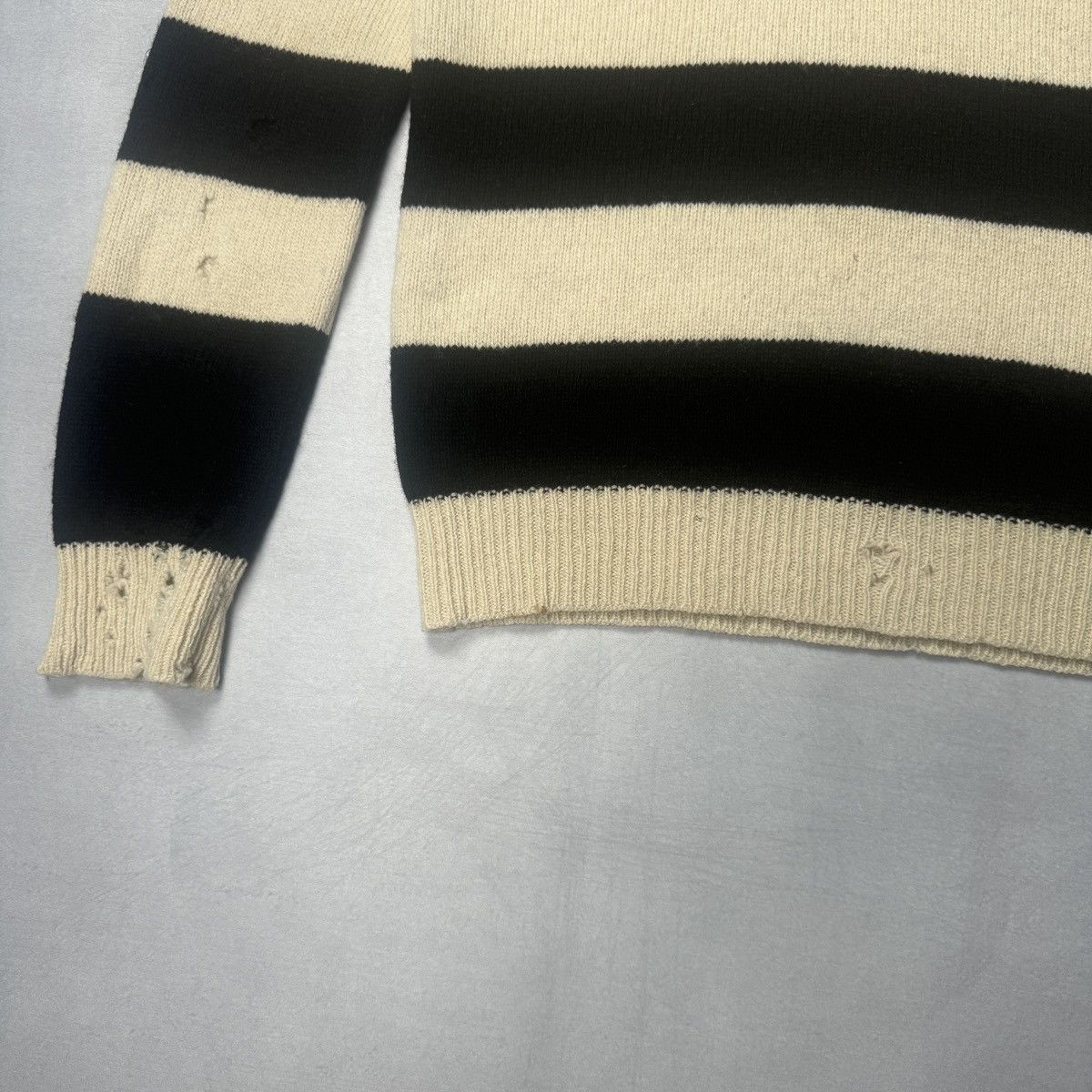 Raf Simons AW01 Riot! Riot! Riot! Striped Wool Turtleneck Sweater Size US M / EU 48-50 / 2 - 7 Thumbnail
