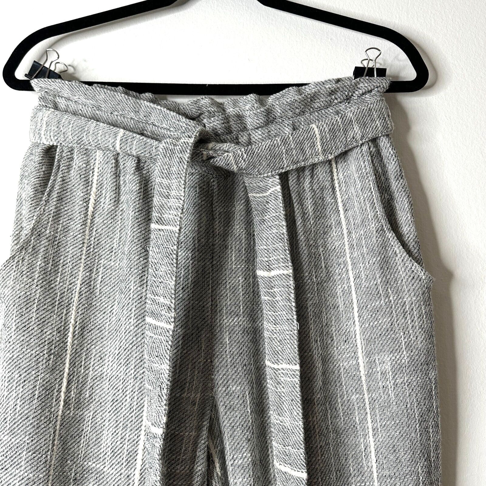 Free People Free People Casual Cream & Black Stripe Crop Pant Tie Belt 2 Size 26" / US 2 / IT 38 - 3 Thumbnail